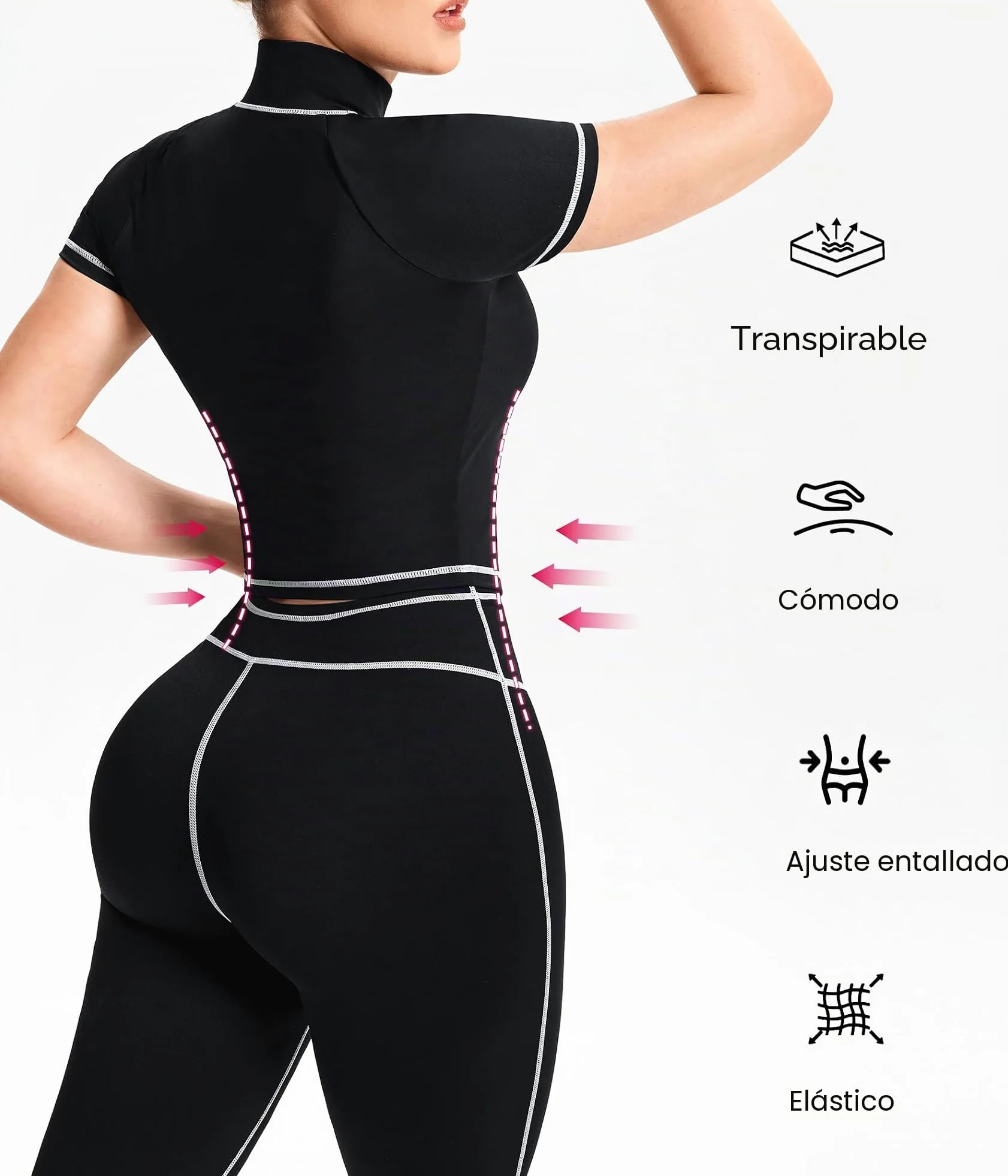 Gotoly Conjunto completo de dos piezas para gimnasio, correr, ejercicio, entrenamiento, yoga, conjunto de ropa deportiva para mujer