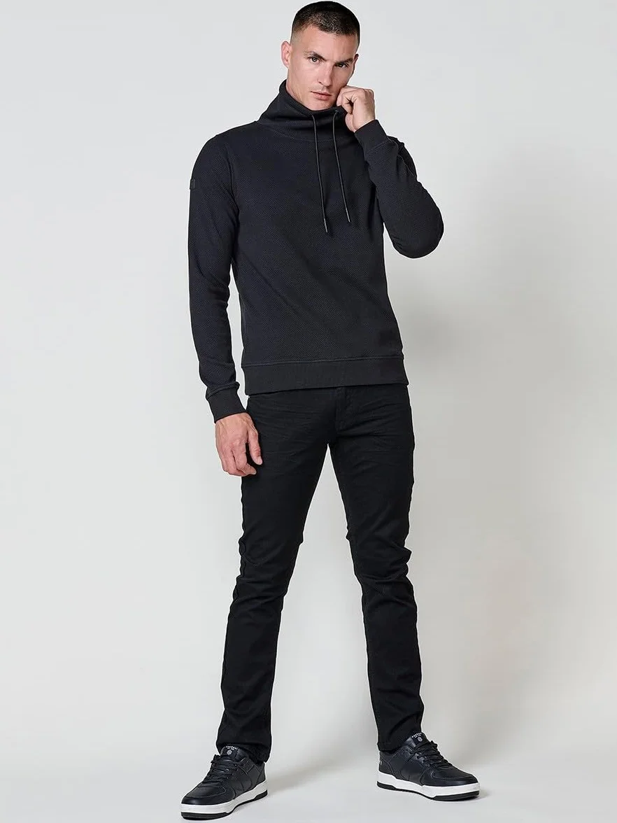 Koroshi Sudadera Hombre Cuello Alto con Cordón Ajustable 2521SU32