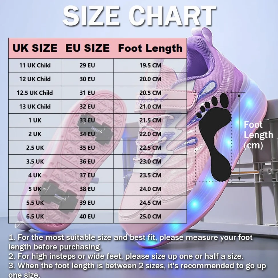 Hixingo Zapatillas con Ruedas Niña Niño, Zapatos con 4 Ruedas para Niñas con LED 2 en 1 Zapatillas Patines Zapatillas Ruedas Niño, Degradado de Color Calzado de Skateboarding Multifuncionales