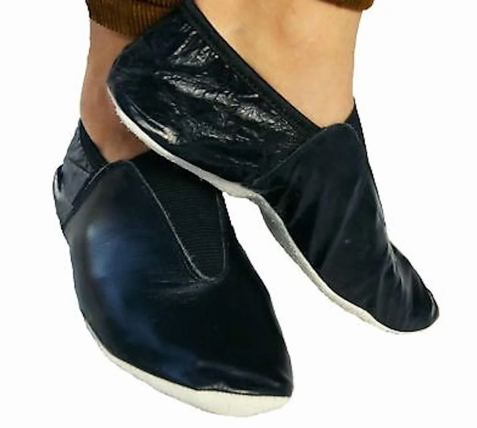 Generico Zapatillas de piel gimnasia artística, rítmica, yoga, pilates, Karate, Pre Gara - Adultos - Blanco y Negro - 24 a 48