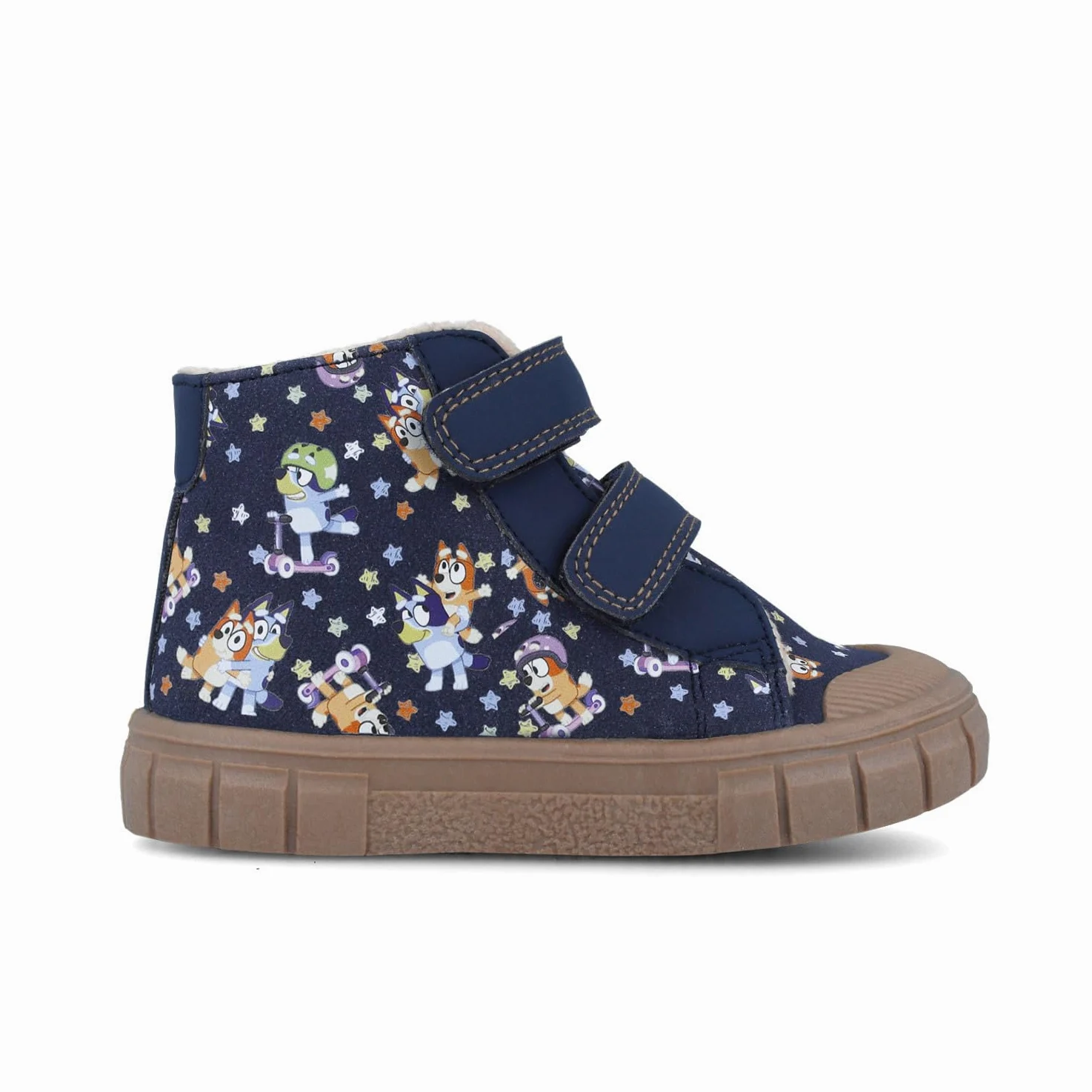 Garvalín Botín Niño x Bluey 251858-A089 | Botines Azul Marino con Estampado Espacial | Interior Acolchado | Cierre Adhesivo