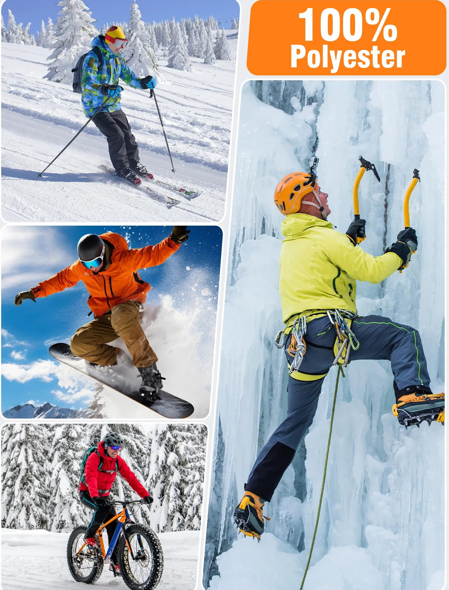Zoofly Pantalones Trekking Invierno Hombre Impermeables Calentar Escalada Senderismo Esquiar