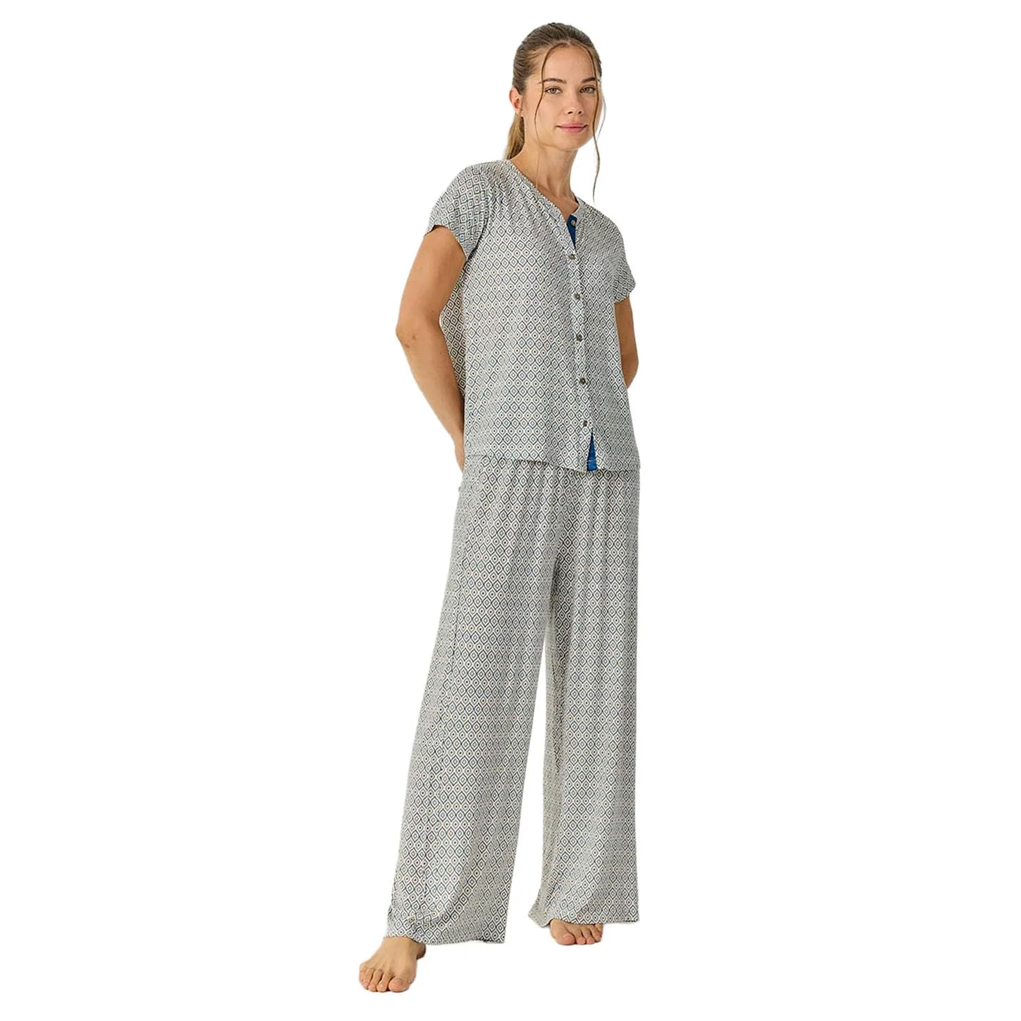 J&J Brothers Pijama Mujer Verano con Pantalón Largo Fluido JJB28