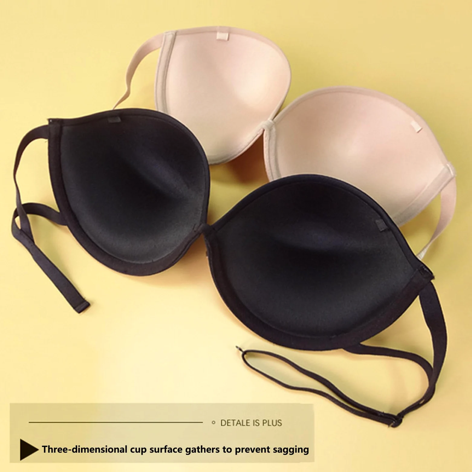 Almohadillas de sujetador sin costuras elevación natural una pieza Parche pecho autoadhesivo fruncido Push-up esfuerzo Comodidad invisible Rojo-A
