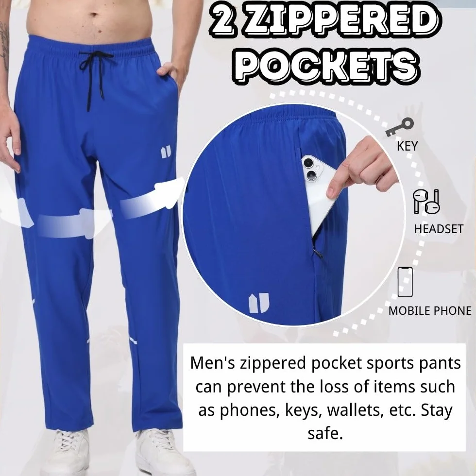 Pack 3 Pantalones Chándal Hombre Bolsillos Cremallera Elásticos