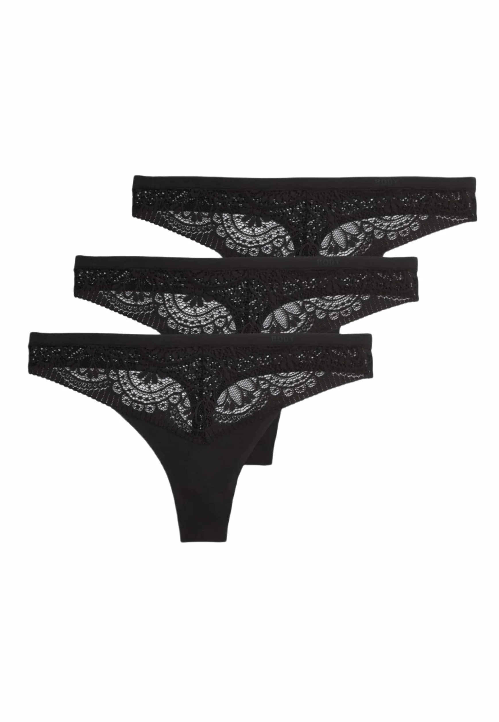 Marks & Spencer Tangas de Encaje Body Soft™ para Mujer Pack de 3, con Elasticidad