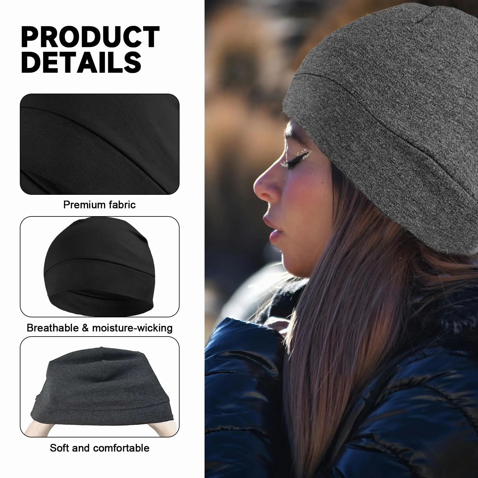 Gorro Transpirable Algodón para Hombre Mujer Running, Casco Bicicleta Moto, Durag Bajo Casco Ciclismo Multifuncional
