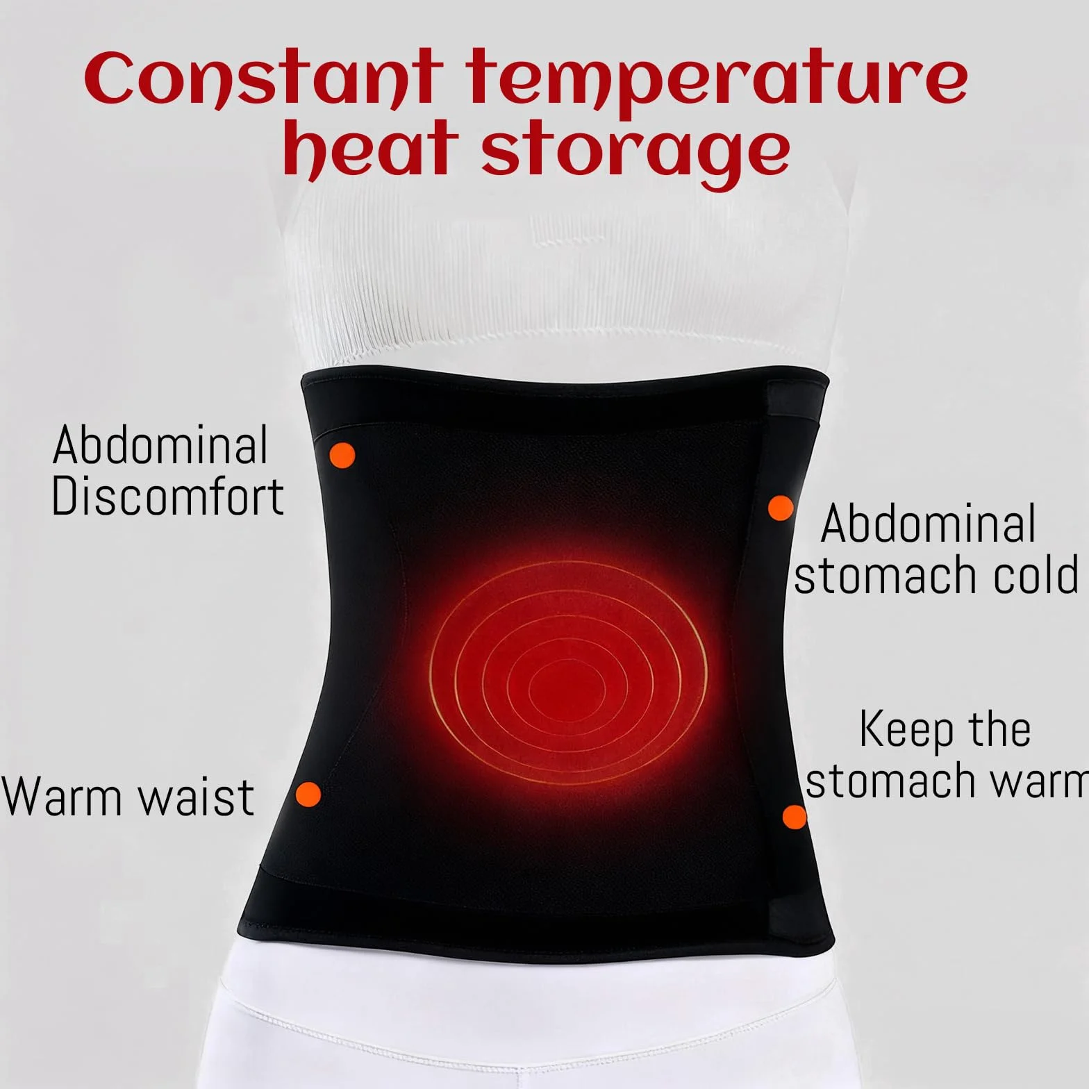 Faja Térmica, Haramaki, Cinturón Lumbar, Caliente Y Protección Contra El Frío, Grueso Y Con Forro De Pelo, Adecuado Para Mujeres, Hombres Y Personas Mayores (Negro, 30 * 30 Cm)