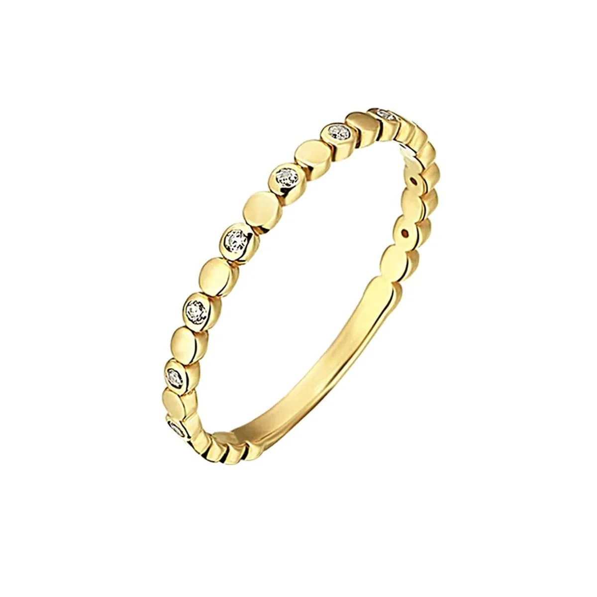 Anillos de diamante de oro amarillo, anillos de compromiso para mujer, oro auténtico, media eternidad, alianzas de aniversario con diamantes para mujeres