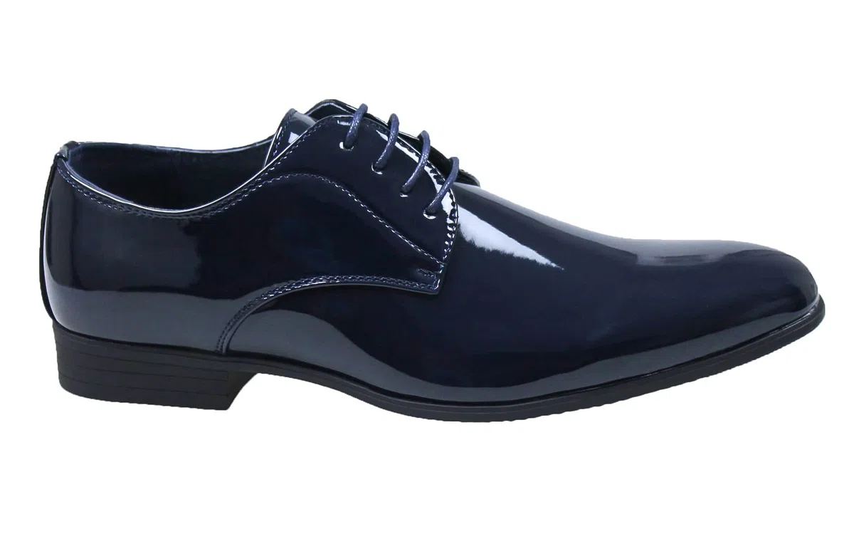 Evoga Zapatos de hombre Class azul oscuro charol Man's Shoes Elegantes Formales Ceremonia, turquesa, 41 EU