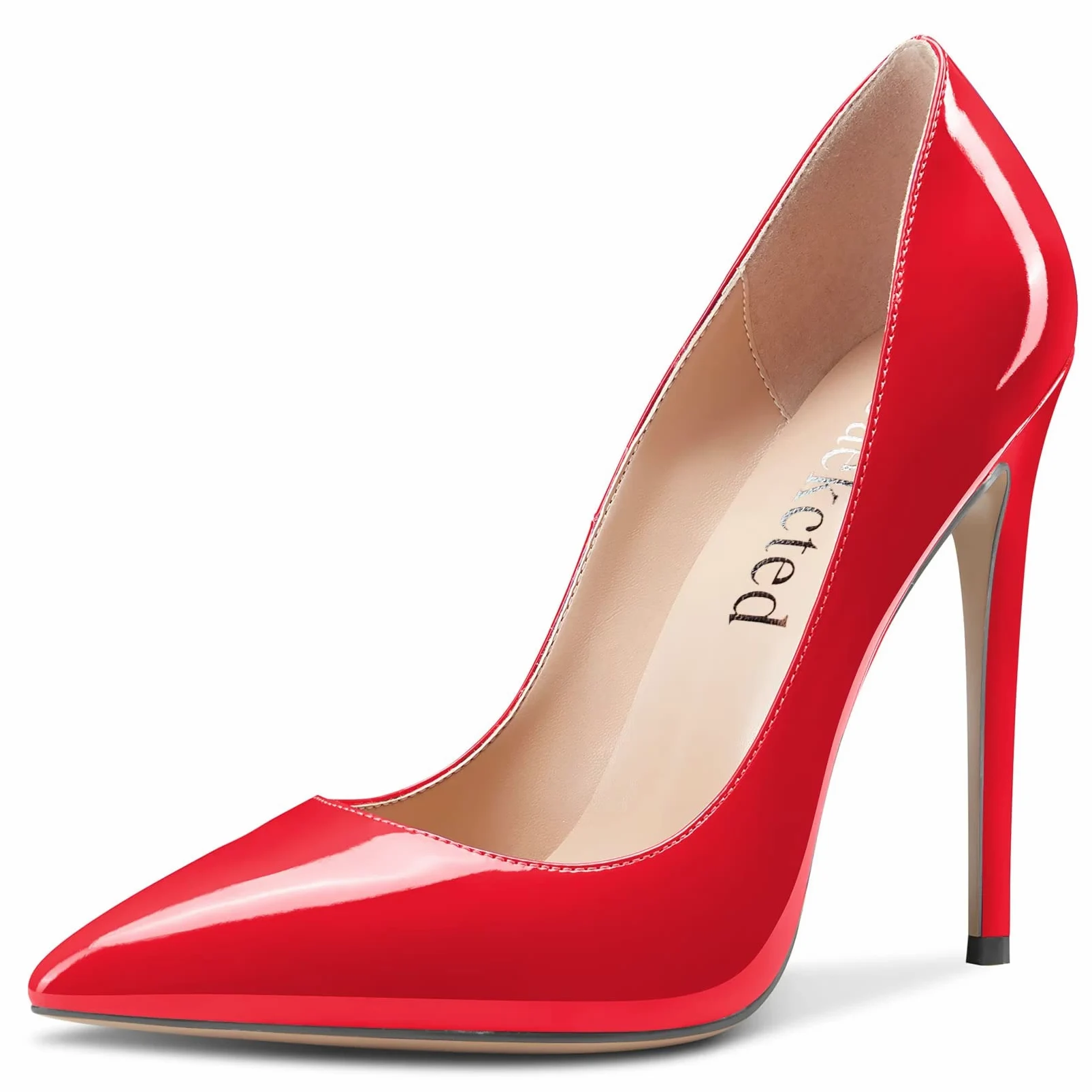 Saekcted Mujer Alto High Aguja Heel Cerrado el Dedo del pie Puntiaguada Punta Pumps Slip-on de Boda Oficina Dress 12 CM Heels Zapatos