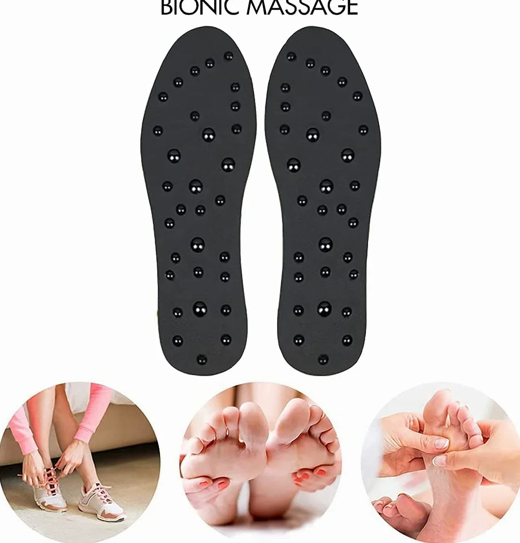 Plantillas magnéticas para zapatos, plantillas de masaje de acupresión, plantillas magnéticas con alivio del dolor, fascitis plantar, fatiga reducida, para hombres y mujeres
