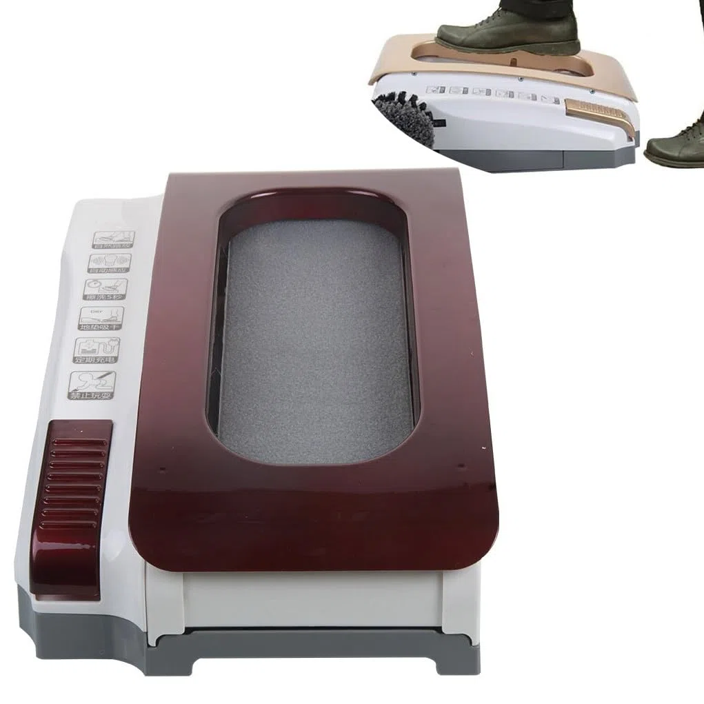 Máquina de limpieza de suela de zapatos, raspador automático de botas autolimpiante, bajo ruido, fuente de alimentación dual