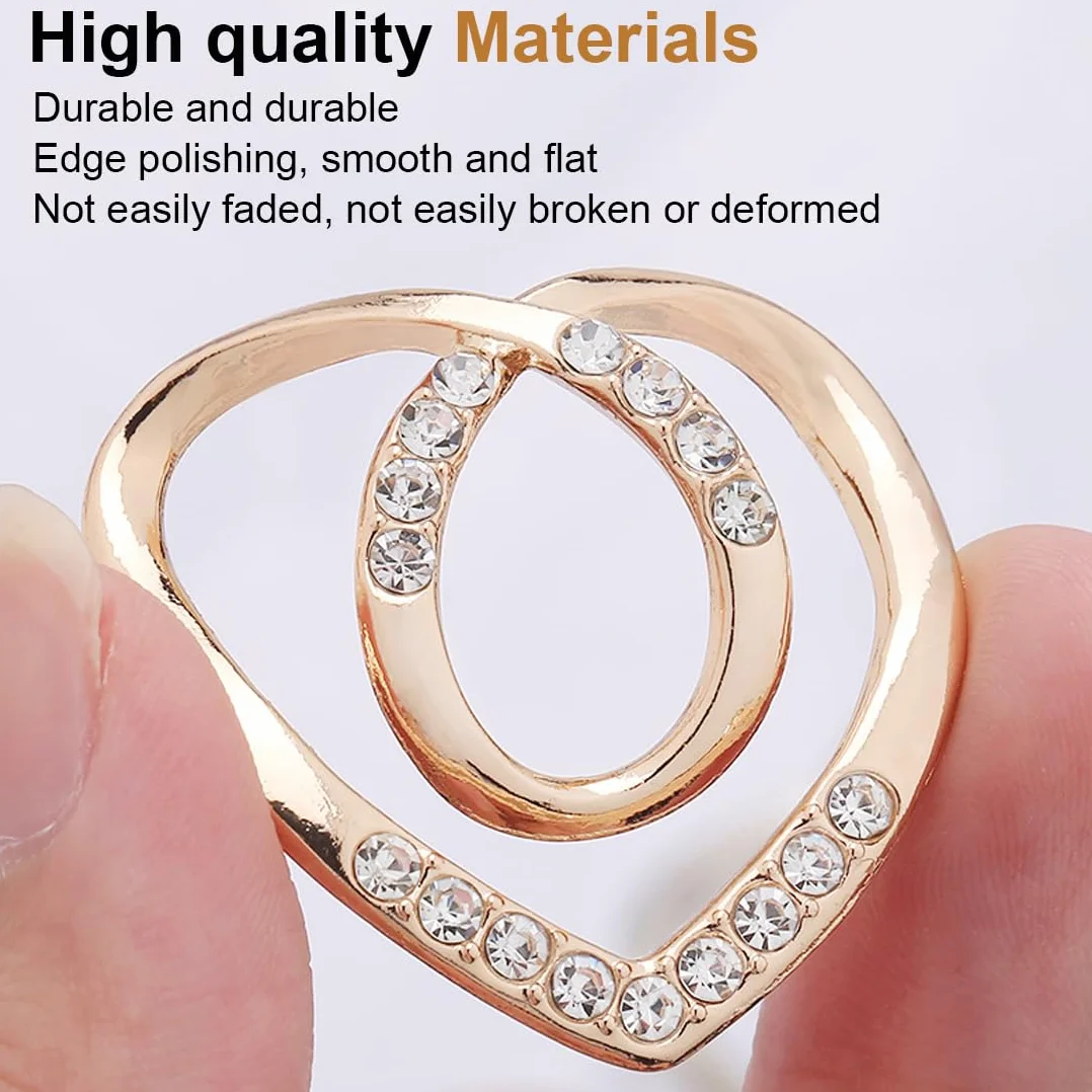Clip de Anillo Estacionario para Camisetas Clip de Anillo de Mujer Clip de Círculo de Metal Hebilla de Moda Clip de Cintura para Corbata Clip para Bufanda Hebillas de Camiseta Juego de 6 Clips