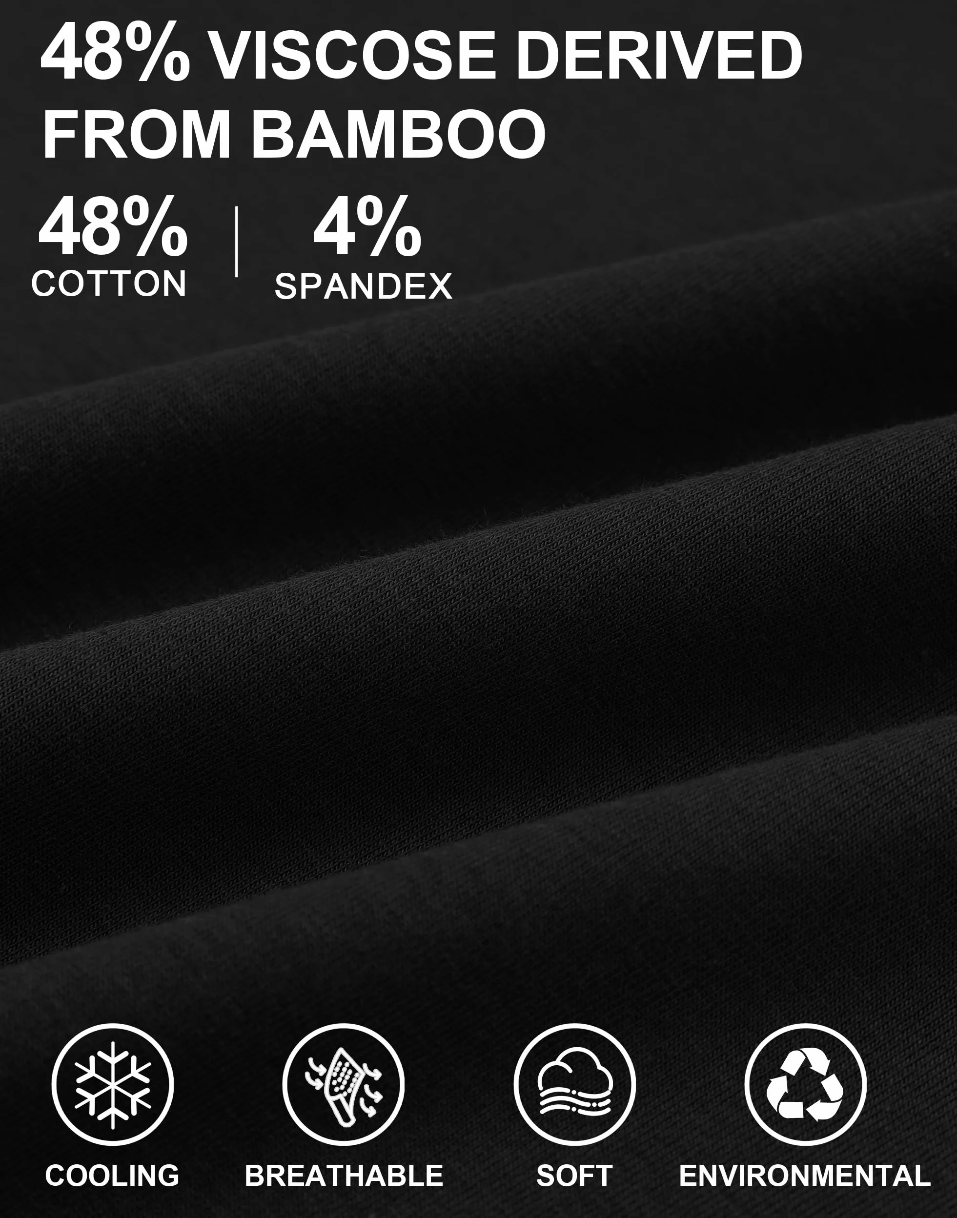 Pioneer Camp Camiseta de bambú para hombre, ultrasuave, color blanco, monocromo, camiseta para hombre, cuello redondo refrescante, camiseta básica casual