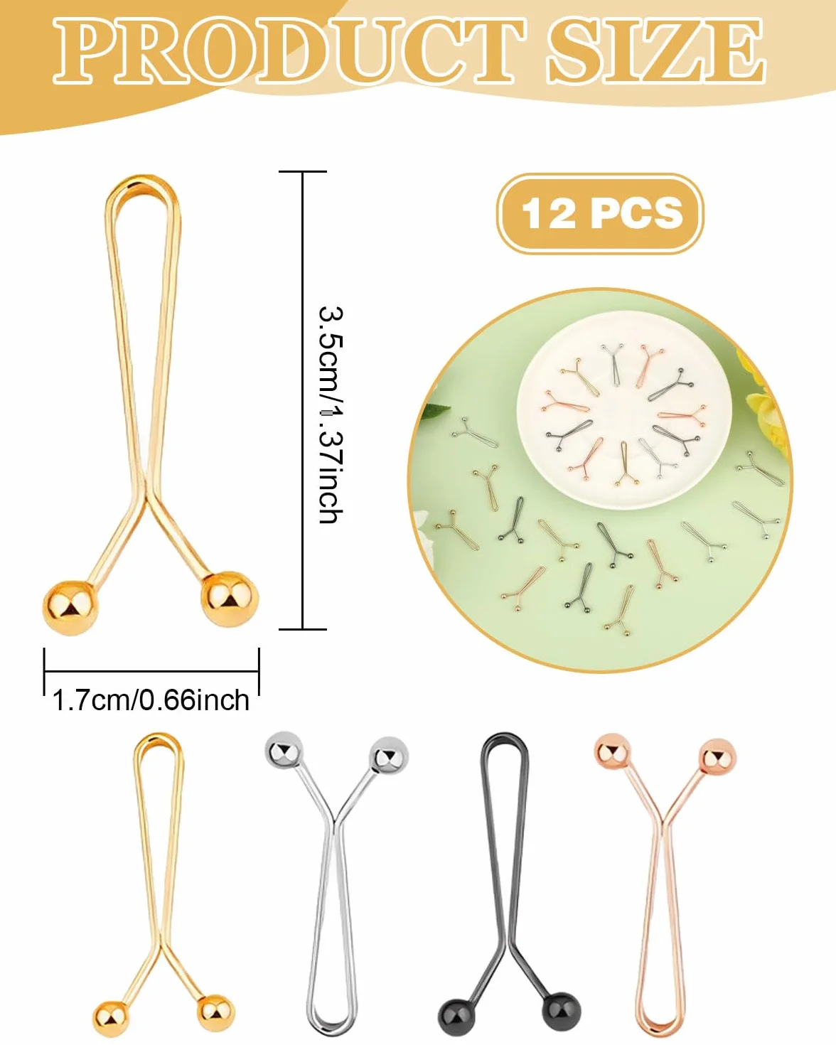 12 Piezas Clip de Ajuste de Pantalones,Adjustable Jeans Buttons,Tensores de Cintura para Pantalones,Botones de Cintura Extraíbles,para Jeans,Faldas,Mangas(Oro,Plata,Negro,Oro-Rosa)