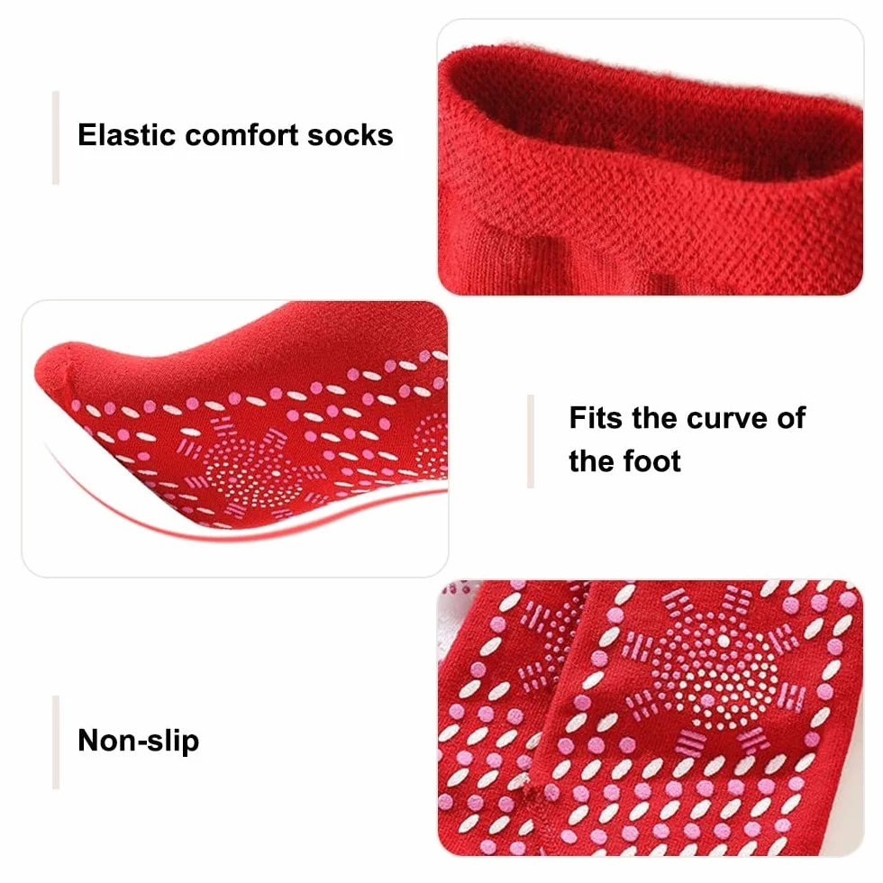 Calcetines calefactables, 3 pares de calcetines magnéticos, calcetines térmicos antideslizantes de invierno, calcetines de turmalina autocalentables para hombres y mujeres, montañismo, esquí,