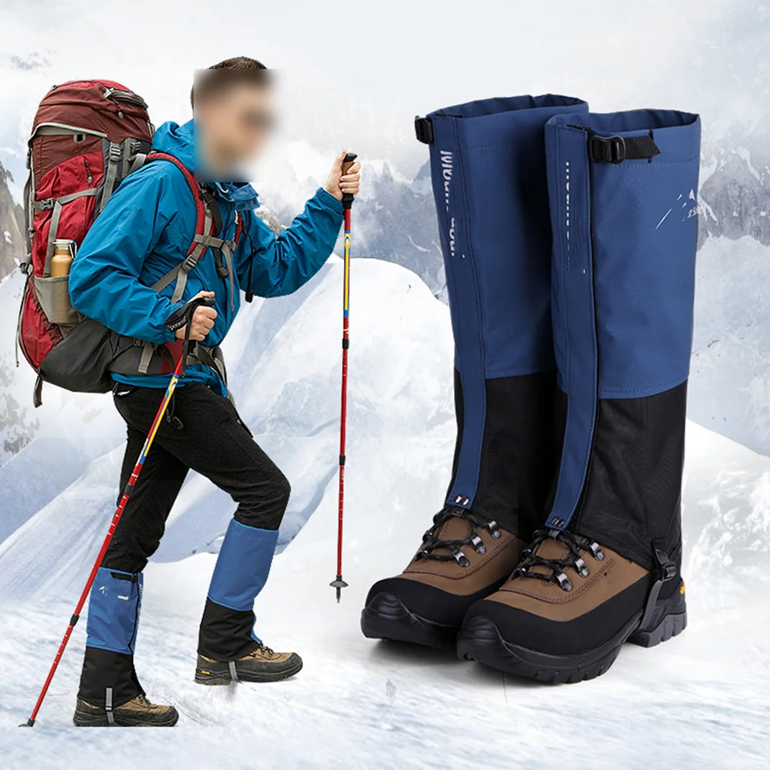 Polainas For Piernas, Senderismo Al Aire Libre, Caminata, Escalada, Caza, Polainas, Polainas Ajustables For Senderismo, Caza, Escalada En Barro O Raquetas De Nieve(Black,XL)