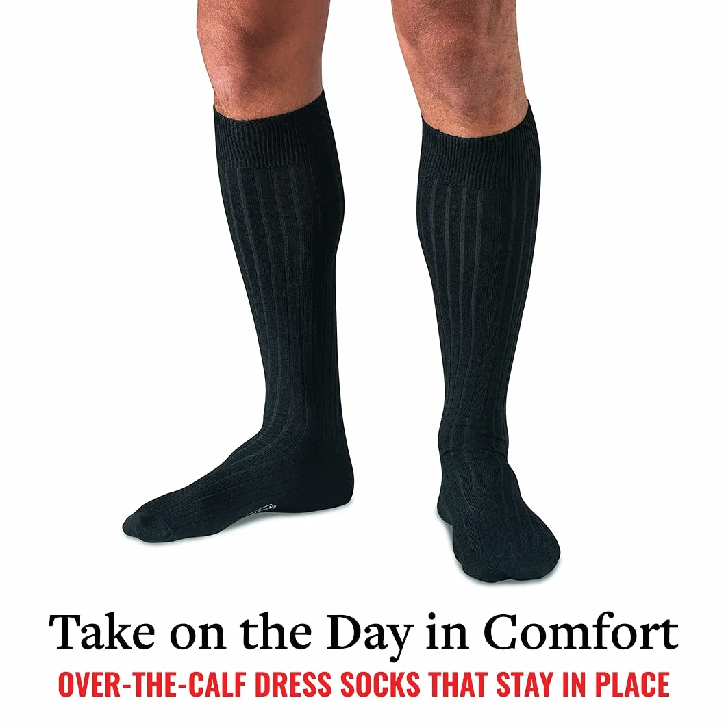 BoardroomSocks Calcetines de lana de merino para hombre, calcetines de vestir de lana acanalada para tallas 8 – 12, talón y puntera reforzados transpirables