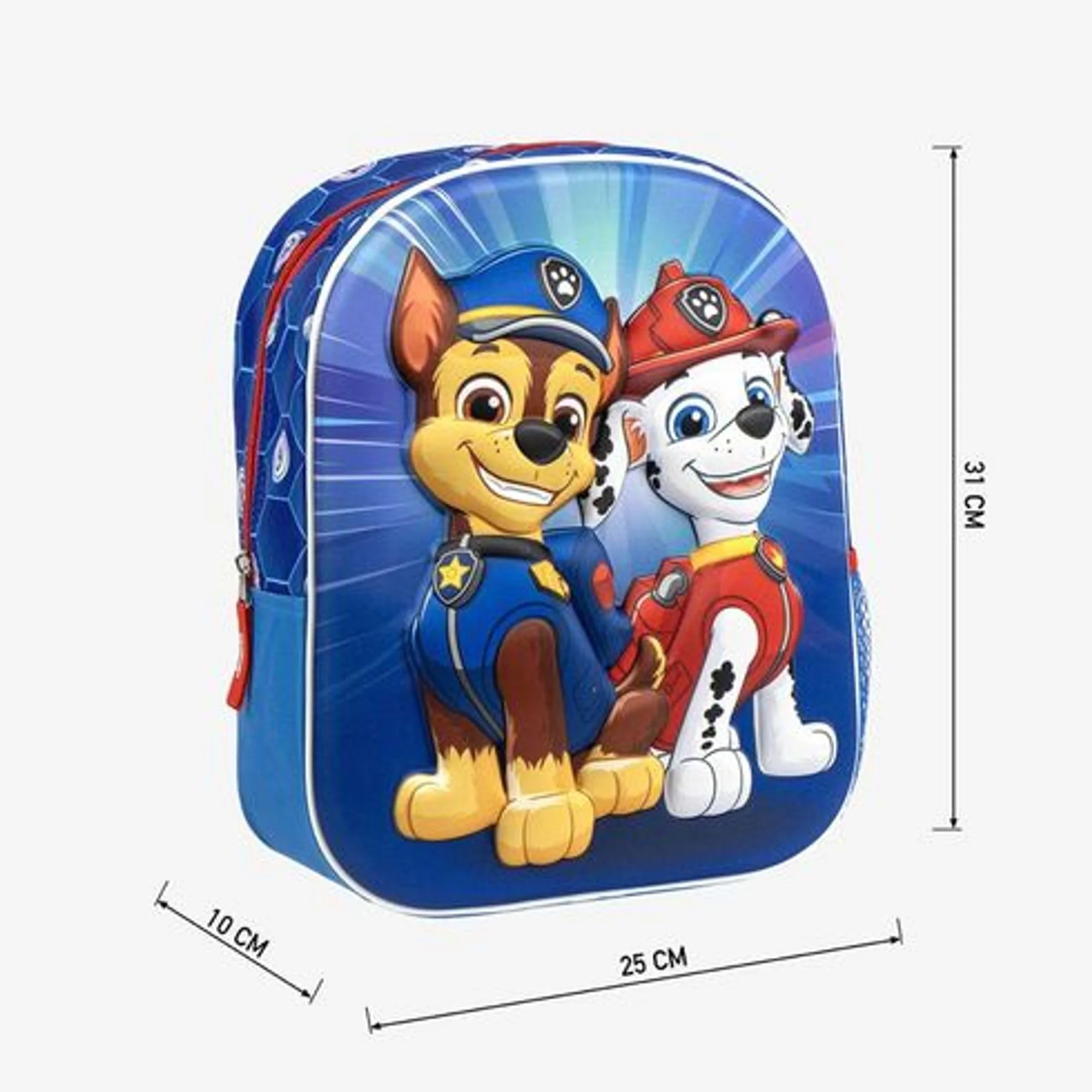 Patrulla Canina Mochila Infantil con Diseño 3D de Chase y Marshall - Mochila Escolar para Niños Fans de Paw Patrol Ideal para Guardería y Viajes
