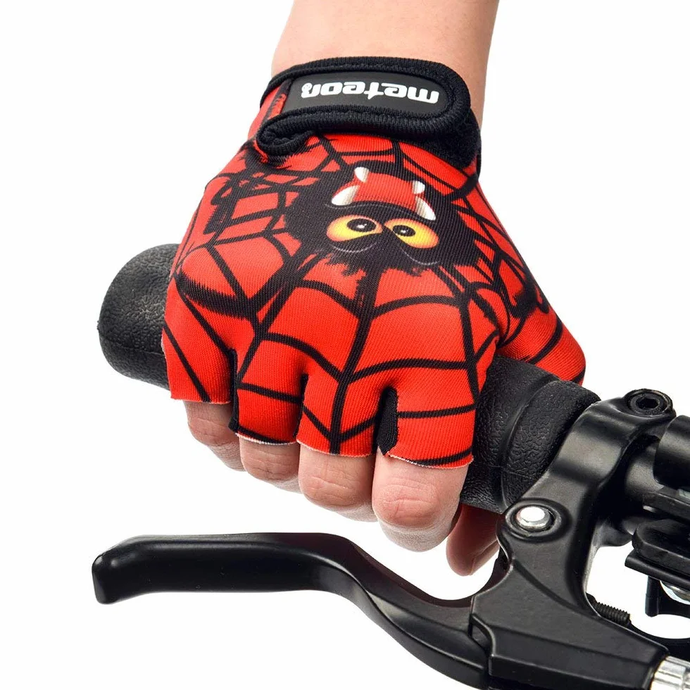 meteor Guantes de Ciclismo Niñas y Niños - Guantes Bicicleta para Infantil MTB BMX Carretera Montaña sin Dedos