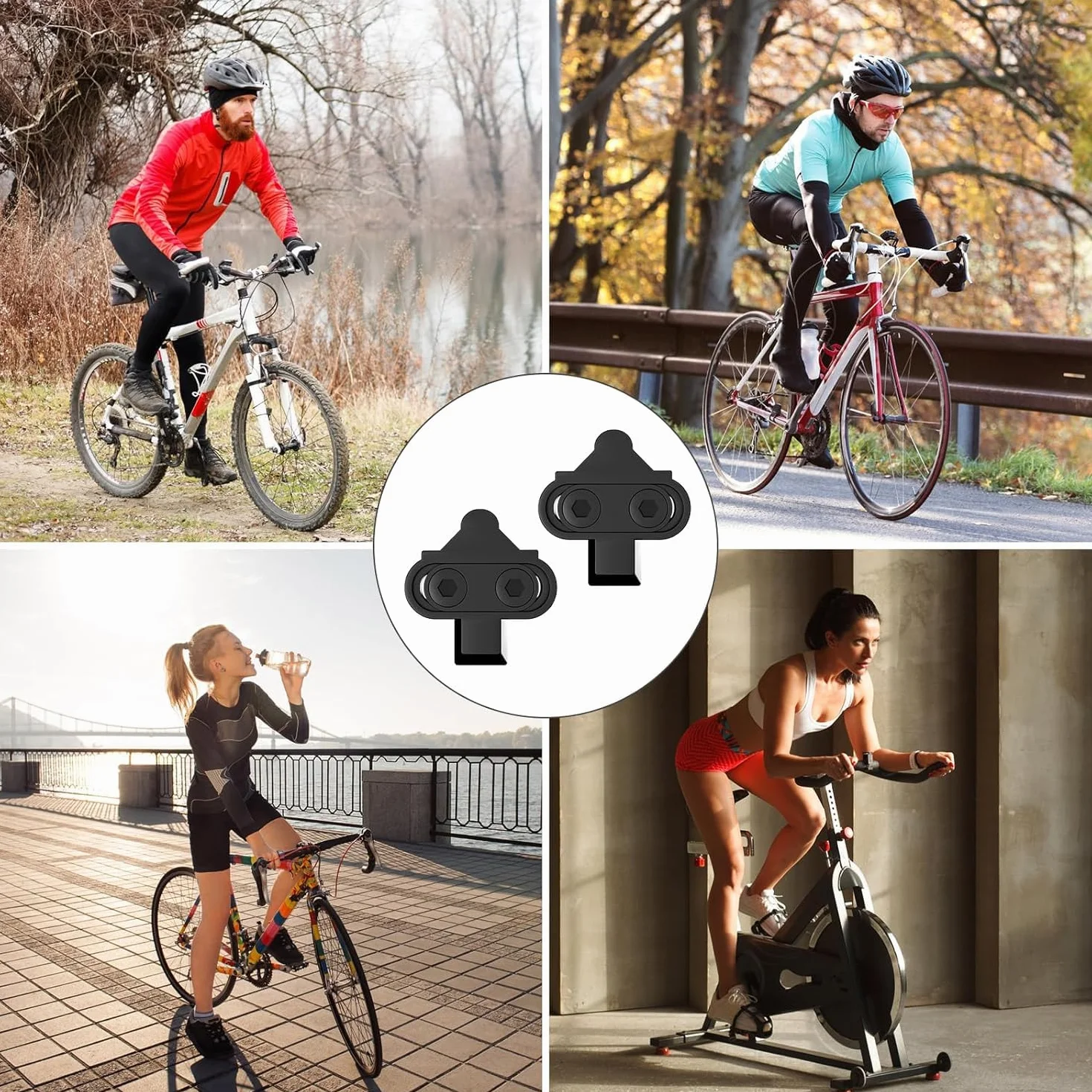 Zapatos de bicicleta SPD compatibles con pedales, placas antideslizantes para montaña