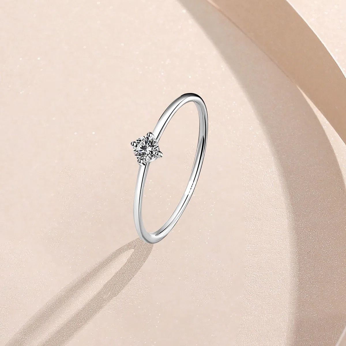 Anillo de compromiso de oro blanco de 9 K/14 K/18 K/Platino 950 para novia, anillo de compromiso 3 x 3 mm diamante blanco 0,16 ct