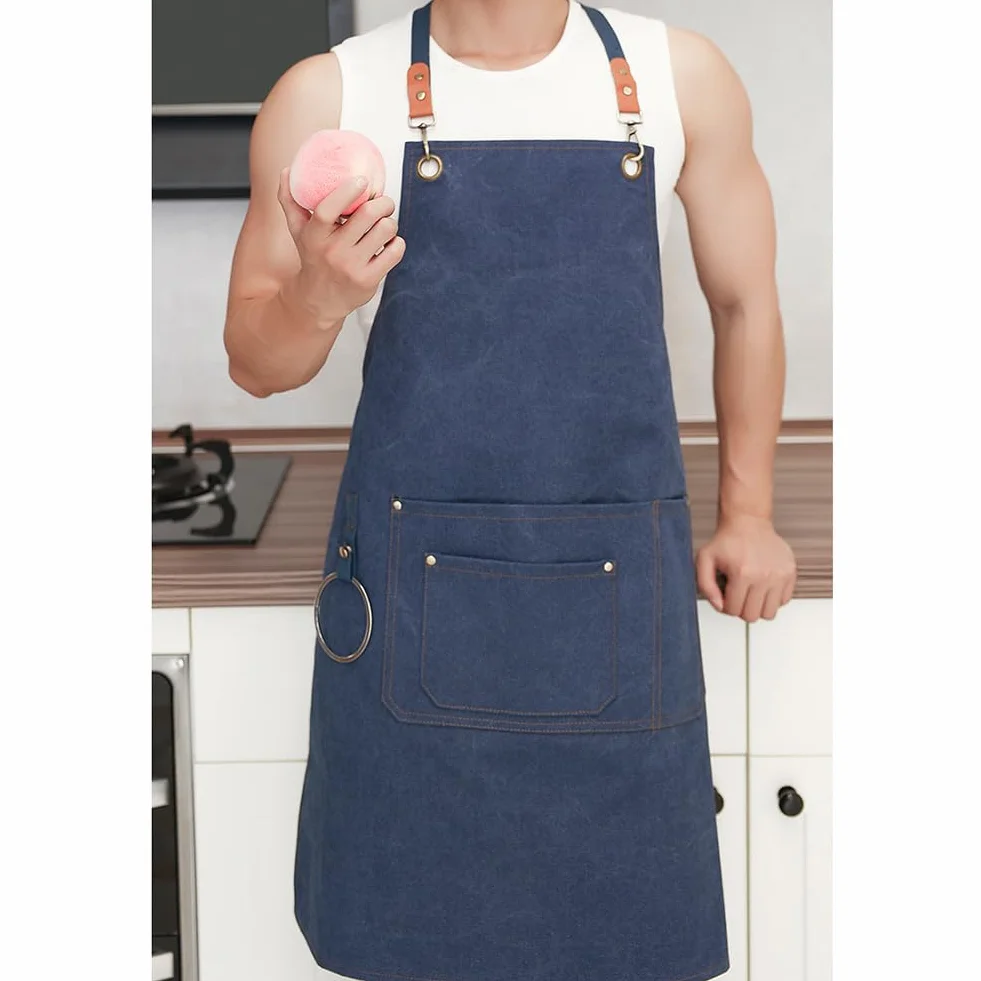 Delantal de Trabajo Mujer Lavable Mandil Restaurante Fruteria Delantales Hombre Carpintero Barbacoa