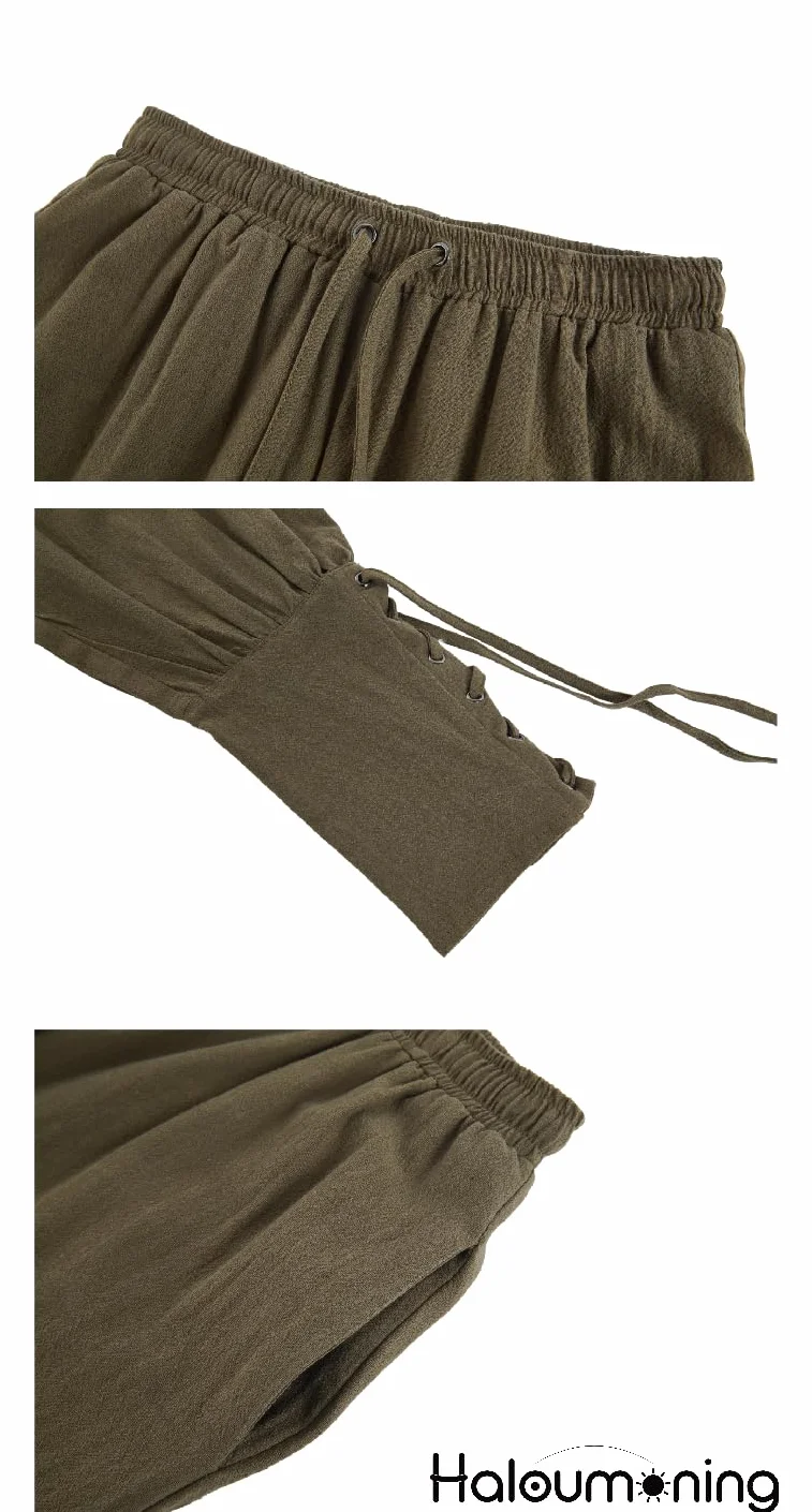 Pantalones medievales para niños con cordones cosplay renacentista steampunk vikingo tiempo libre