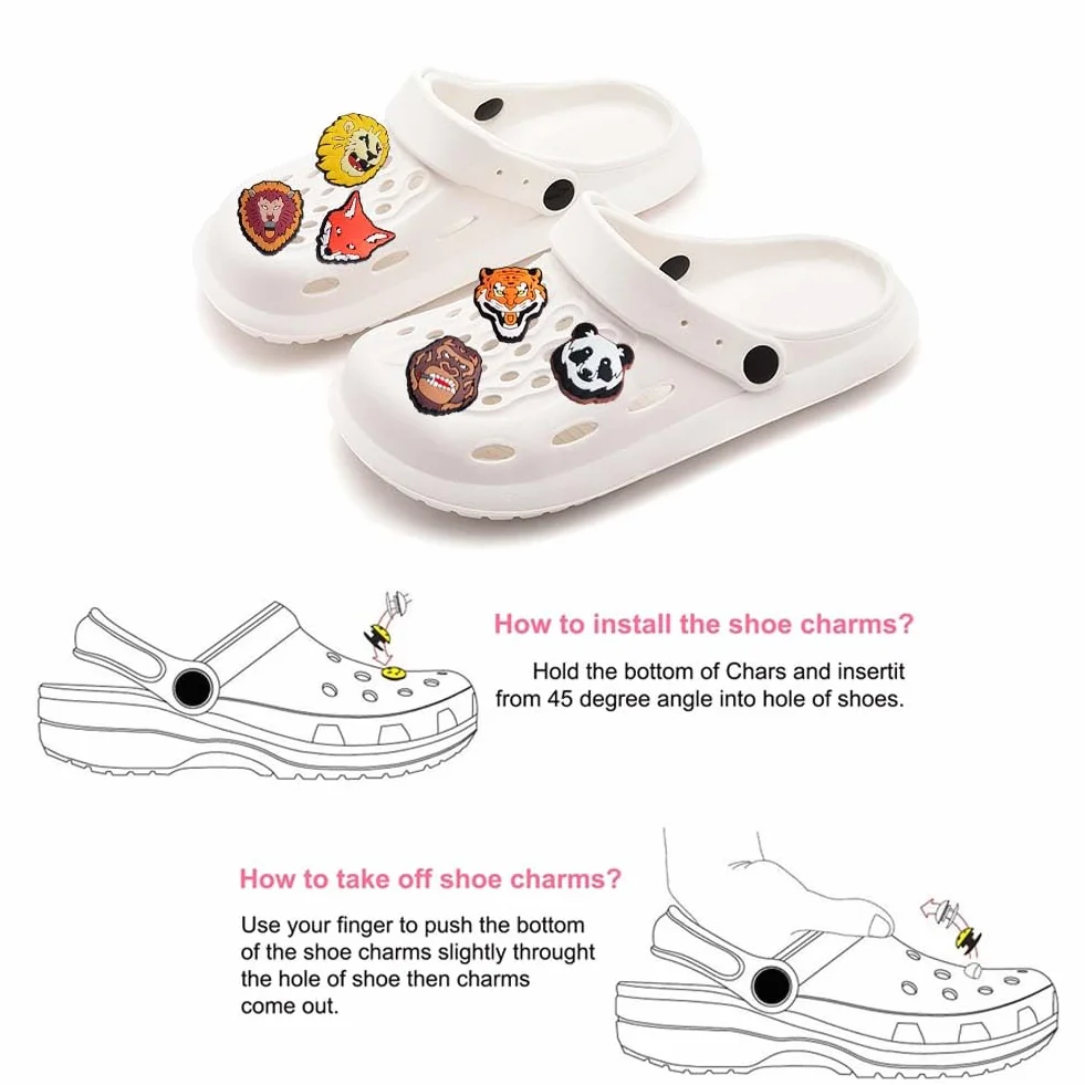 Animal Encantos del Zapato 30PCS Cute Cartoon Zapato Decoración Croc Charms para Niñas Mujeres Niños Adultos, Regalo para Fiesta de Cumpleaños