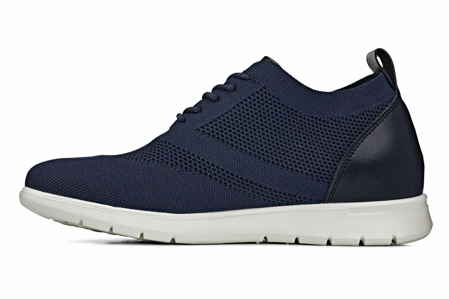 CALTO Zapatos de elevación invisibles para hombre con aumento de altura, ultraligeros, con cordones, de punto, deportivos, 6,1 cm más altos