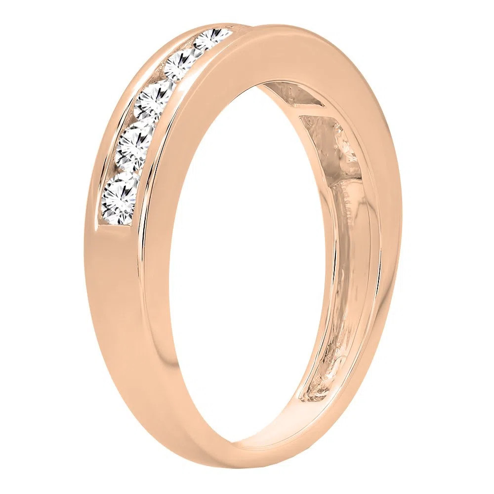DazzlingRock Collection 10 quilates oro rosa redonda H-I Diamante cultivado en laboratorio