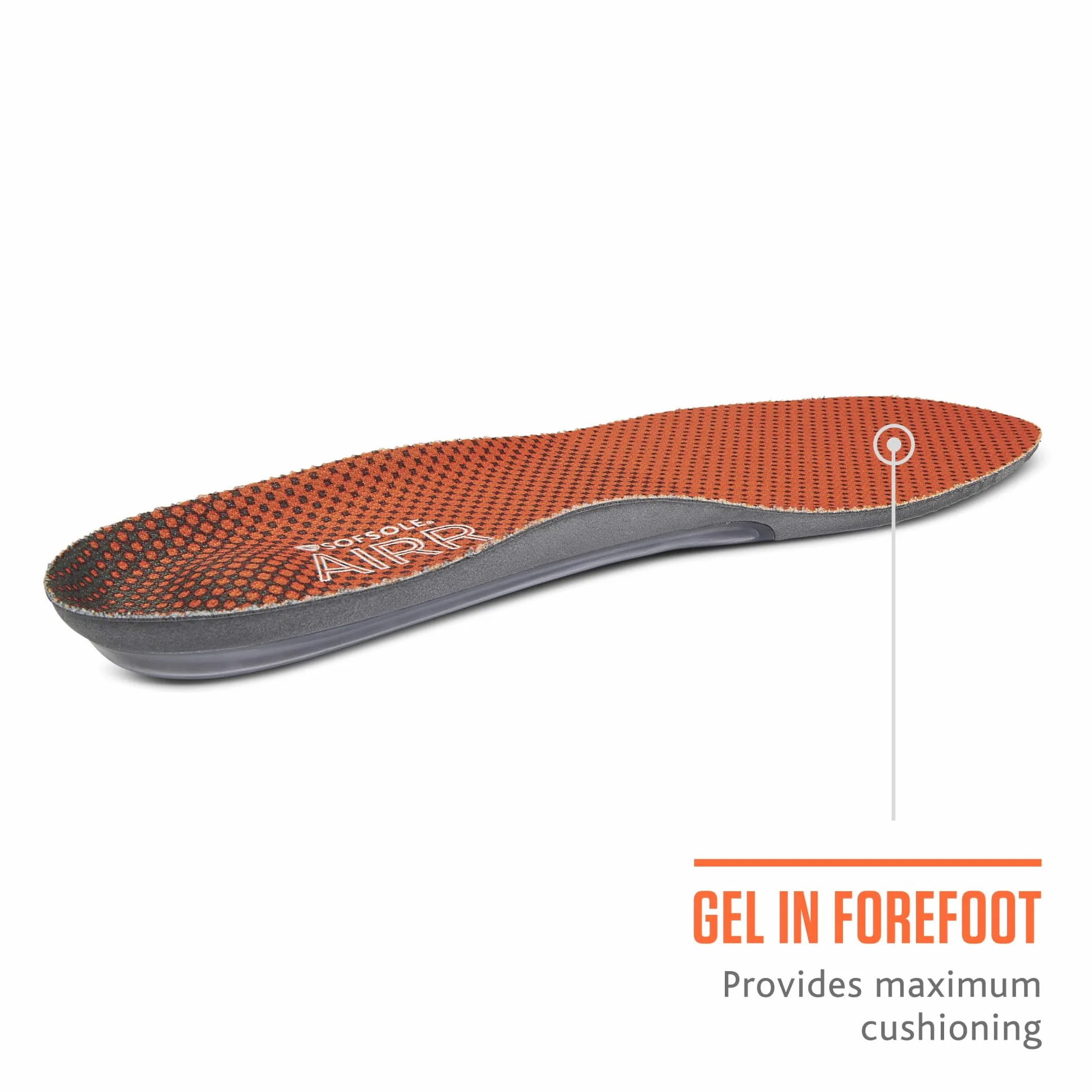 Sof Sole Plantillas AIRR Performance de gel de longitud completa para zapatos para hombre, Naranja, 13-14