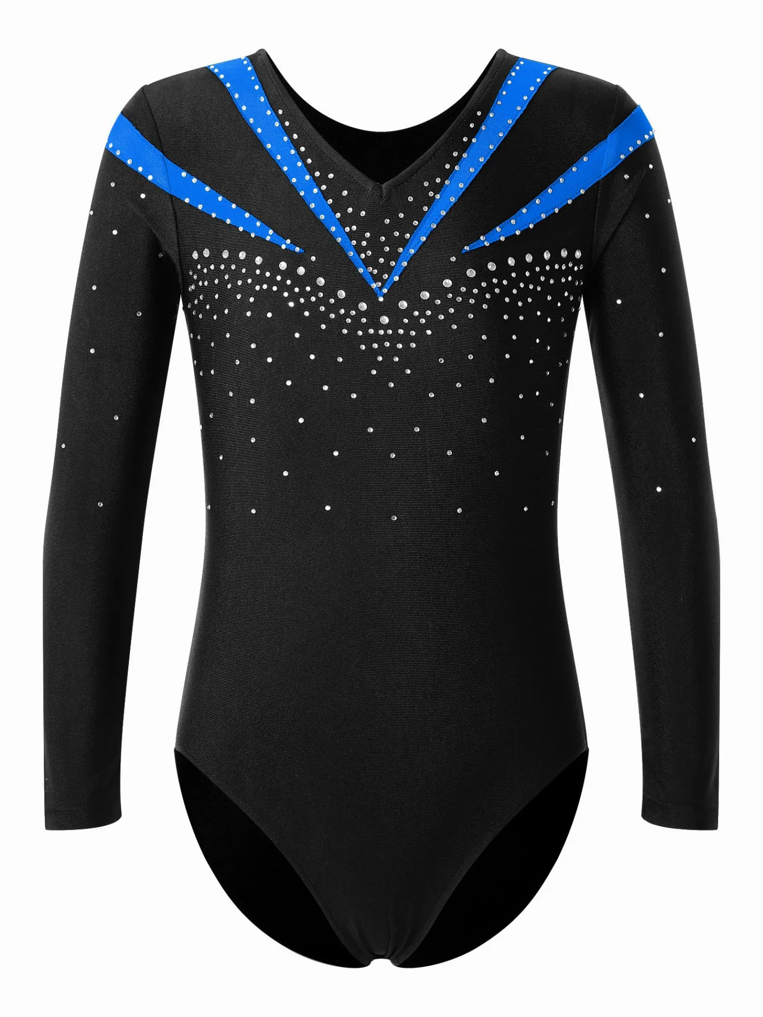 Piezas De Traje De Gimnasia Con Destellos Para Niñas Leotardos De Gimnasia De Manga Larga Tops De Deporte Brasier Y Pantalones Traje De Baile Para Azul 11-12 años