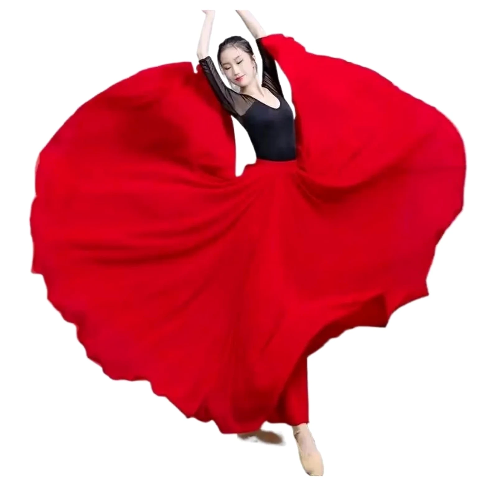 Falda larga para practicar danza, Falda de gasa con vuelo de 720 grados for mujer, ideal for ballet, danza del vientre, multicolor, en varias tallas.