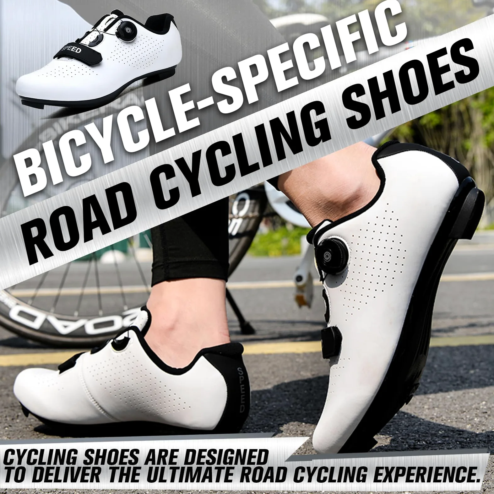 Zapatos Ciclismo Color Sólido, Hombres Mujeres Zapatillas De Bicicleta De Carretera Y MTB, Sneakers Deporte Profesionales para Exteriores Compatibles con Peloton SPD/SPD-SL Y Look