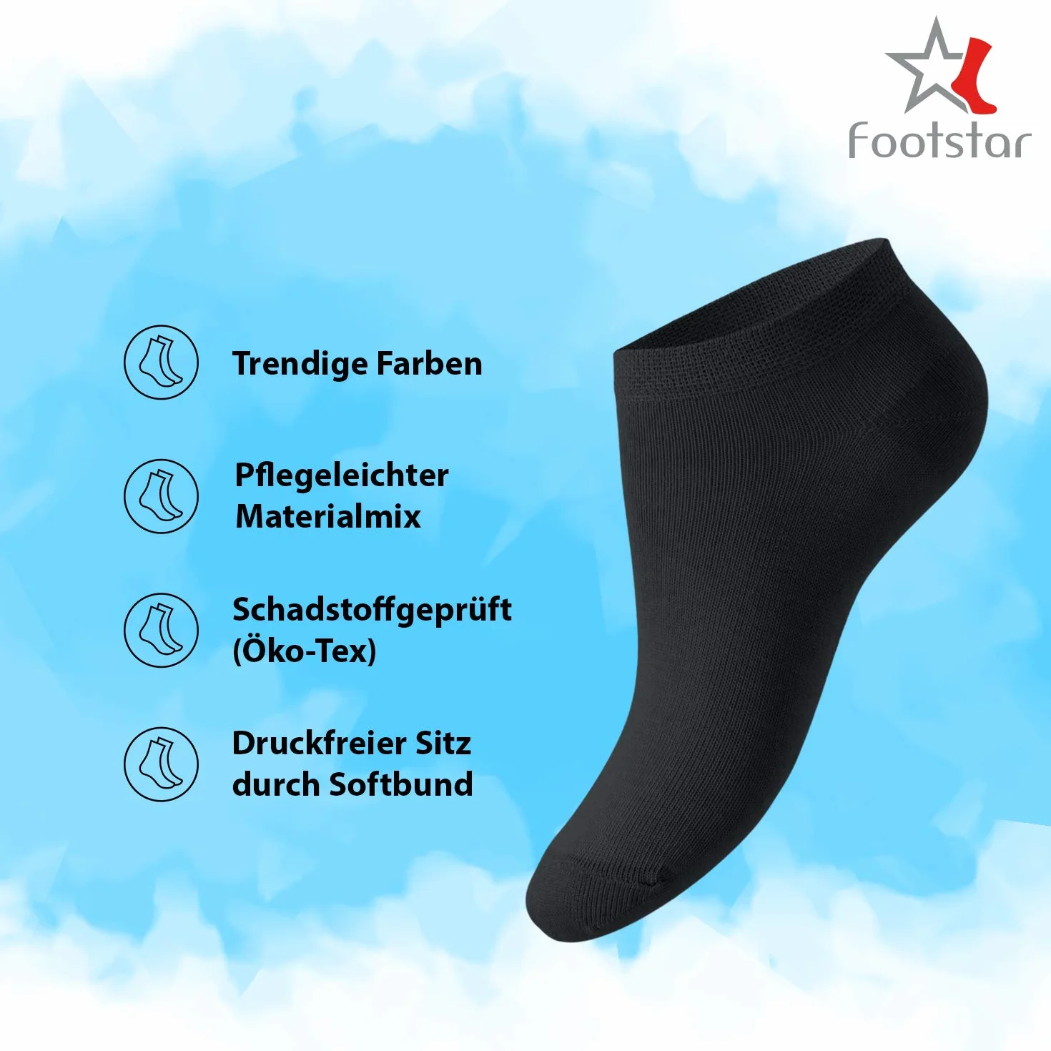 Footstar - Calcetines deportivos cortos para zapatillas (10 pares), para niñas y niños - Colección Sneak It!