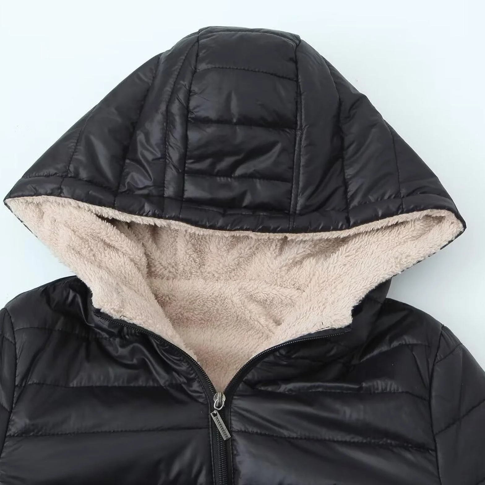Chaqueta polar mujer capucha impermeable acolchada cremallera anorak viento senderismo parka