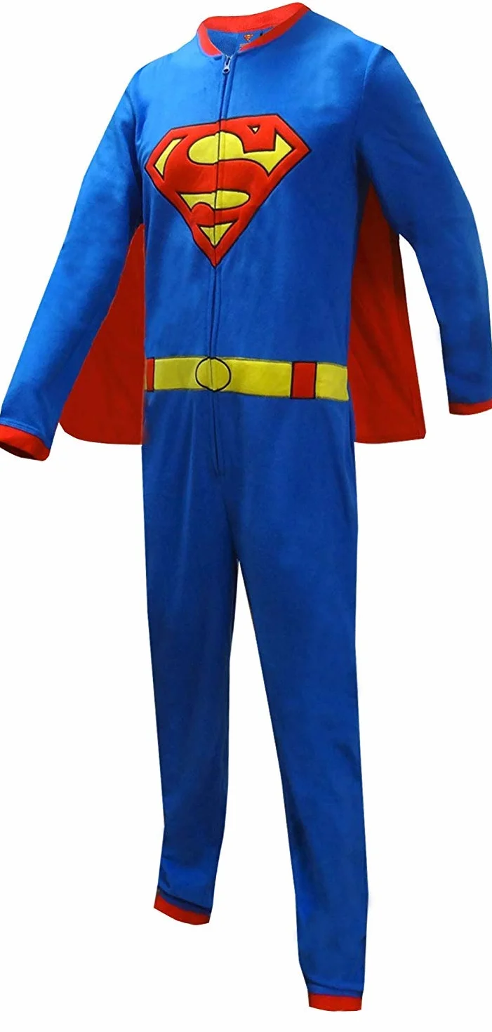 Disfraz de Superman DC Comics para adultos, pijama para cosplay