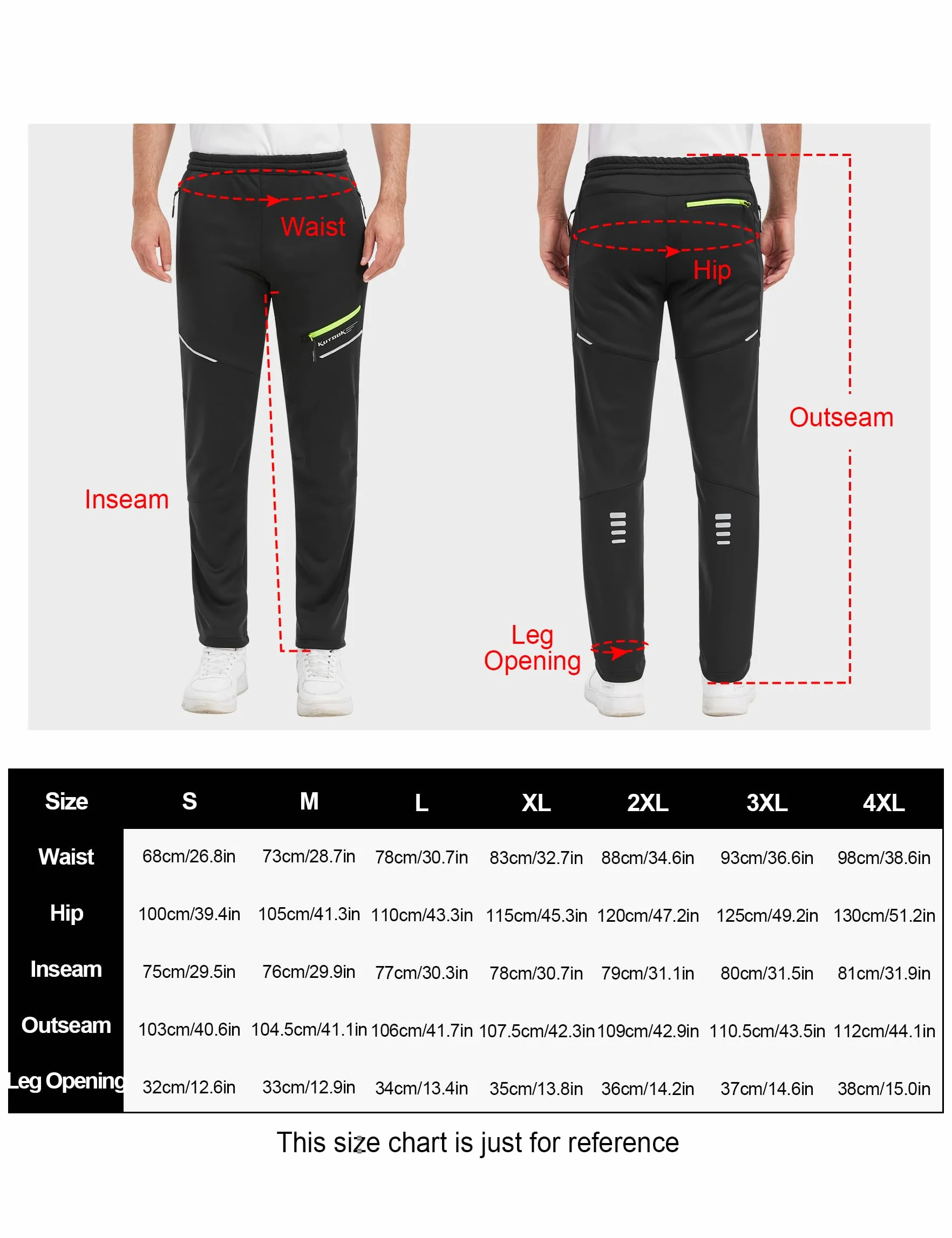 KUTOOK Pantalones Térmico Ciclismo Hombre Invierno Forro Polar Elástico