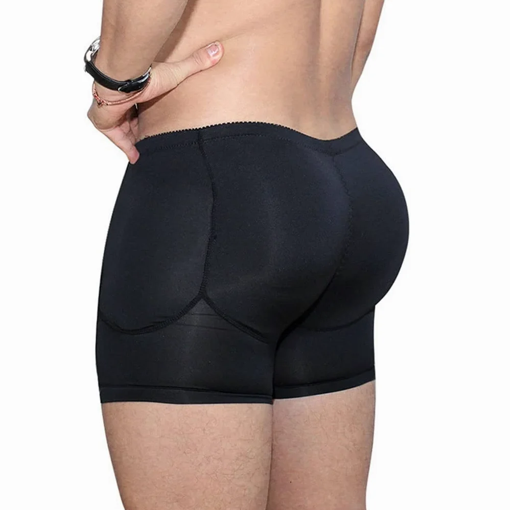 Hombres Acolchado Potenciador de Glúteos Ropa Interior Potenciador de Cadera Pantalones Cortos Fajas, Almohadillas Desmontables Calzoncillos Moldeadores, S-6XL