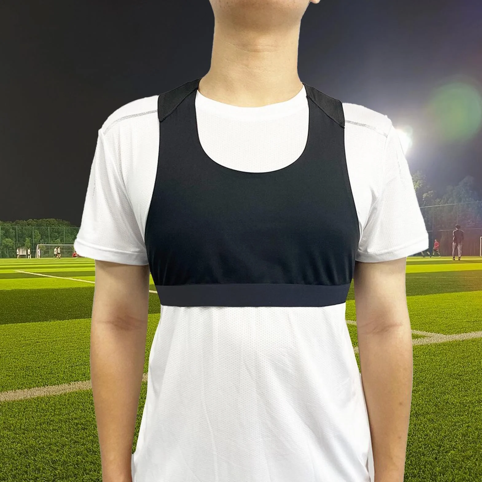 Chaleco de seguimiento de fútbol, material transpirable de poliéster, tamaño S-XXL, 180 g, capa base de compresión portátil, ideal para jugadores profesionales con bolsillo GPS integrado y uso de