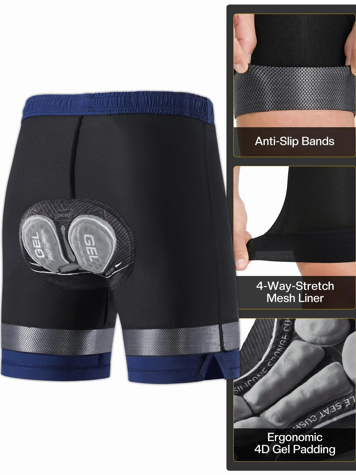 ARSUXEO Pantalones Cortos de Ciclismo para Hombre Pantalones Cortos de Ciclismo de montaña Acolchados y Holgados 2506