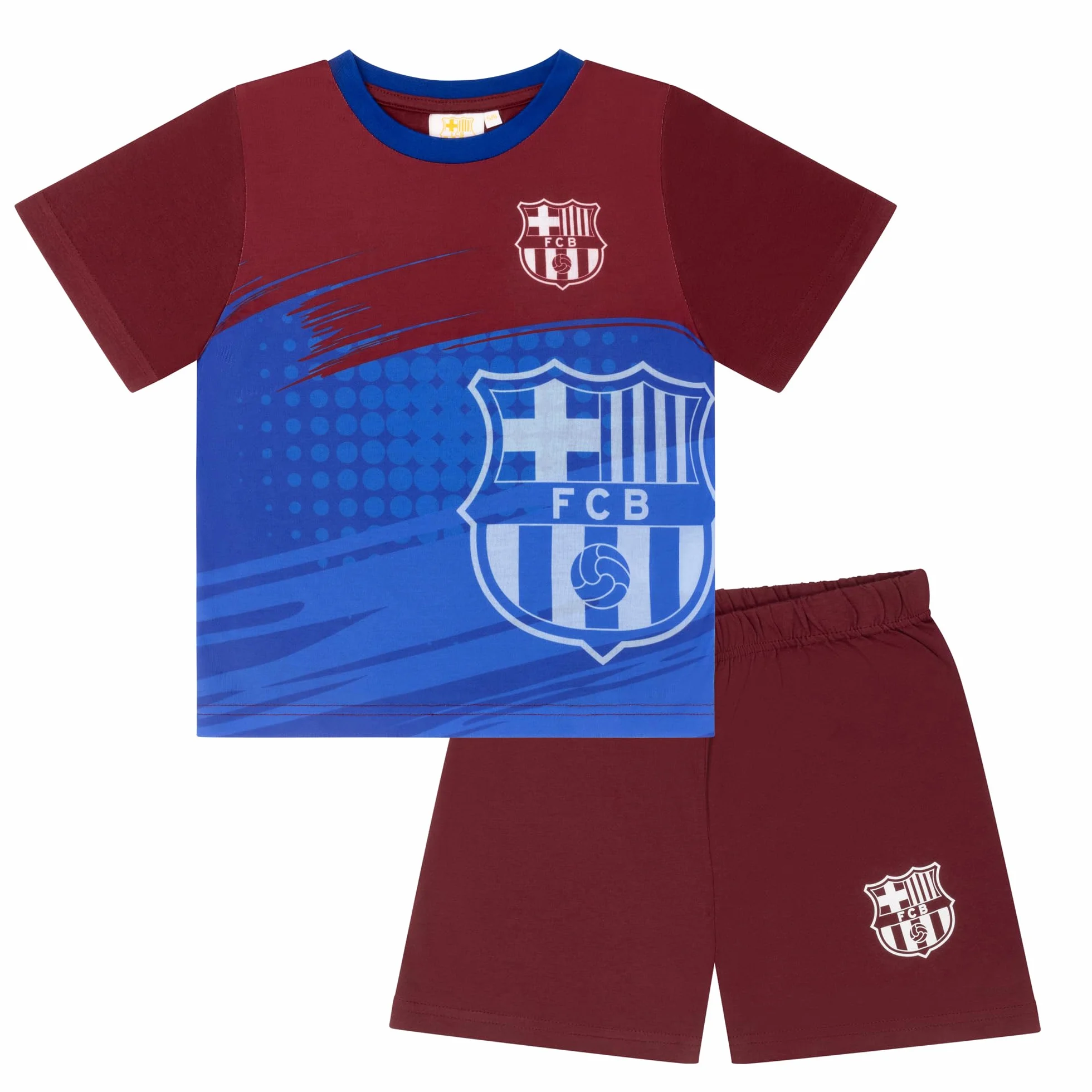 Barcelona FC Pijama de Manga Corta para Niños 7-8 Años 128cm