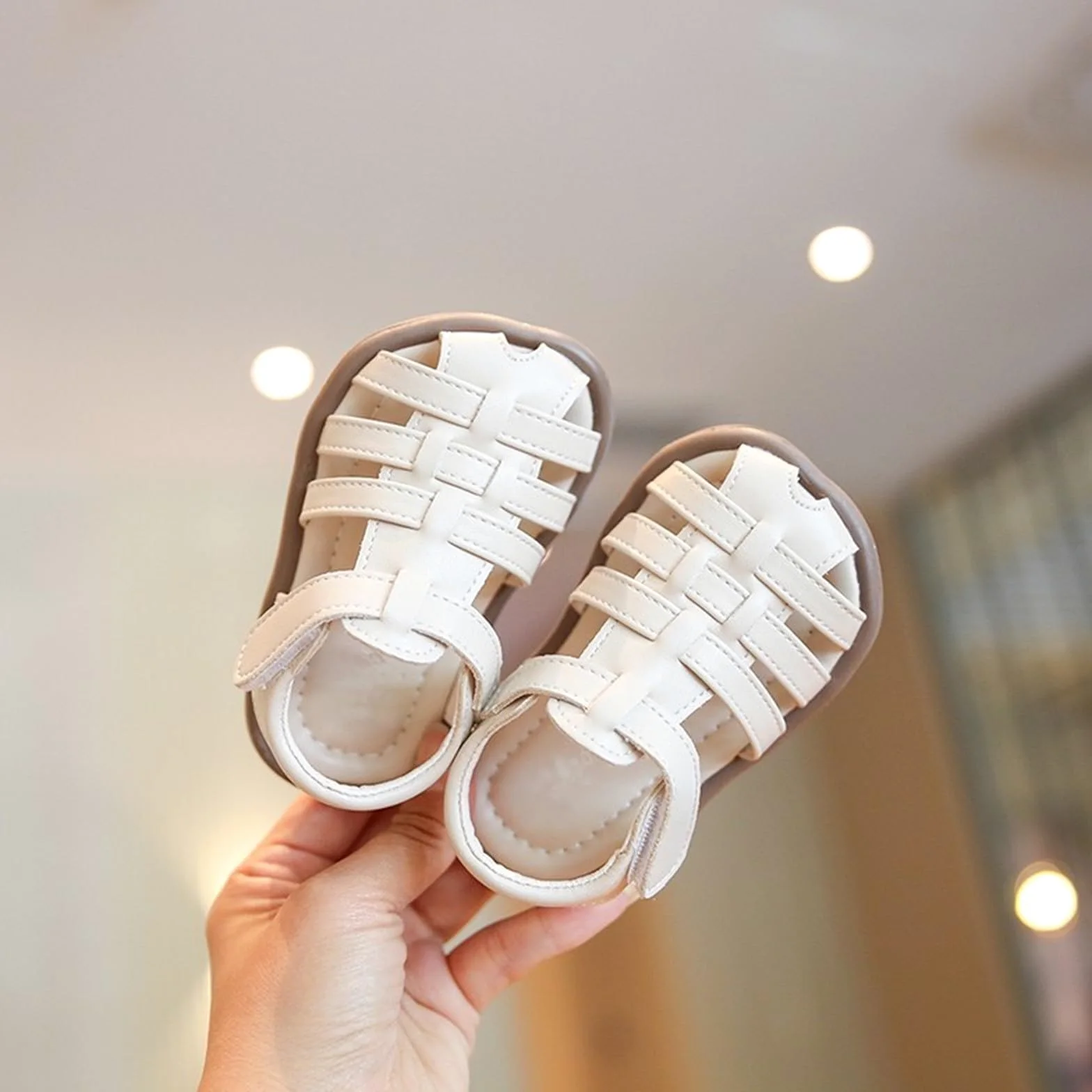 YHQZNLXQ Generisch Sandalias para niña, Zapatos Romanos Informales para Exteriores, Suela Suave, Transpirables, cómodos, Verano, Primavera, Primeros Zapatos para Caminar