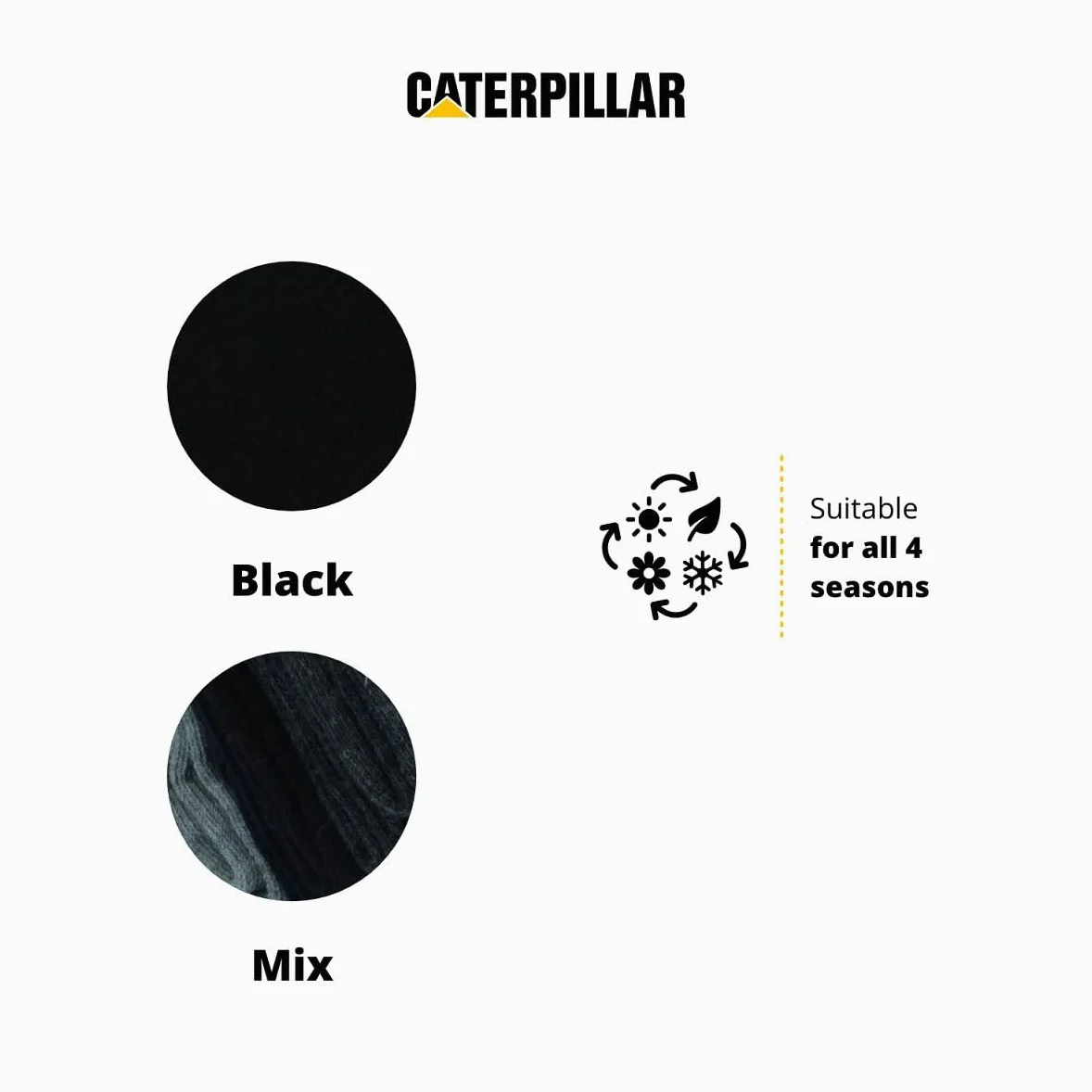 Caterpillar 10 Pares Calcetines Media Pantorrilla para Hombre - Para Cualquier Uso - Absorción Humedad - Algodón Cosido a Mano