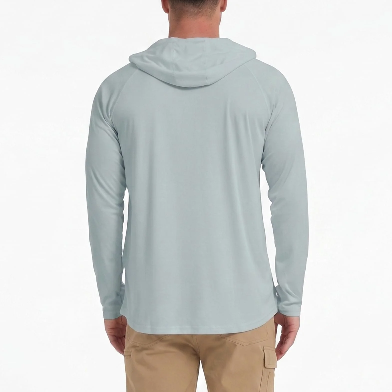 HYCOPROT Camiseta UV Hombre Camisa de Manga Larga con Capucha UPF 50+ Protección Solar Camisetas Secado Deportivas Rashguard Rápido Transpirable Rash Guard para Exteriores Natación Pesca Verano