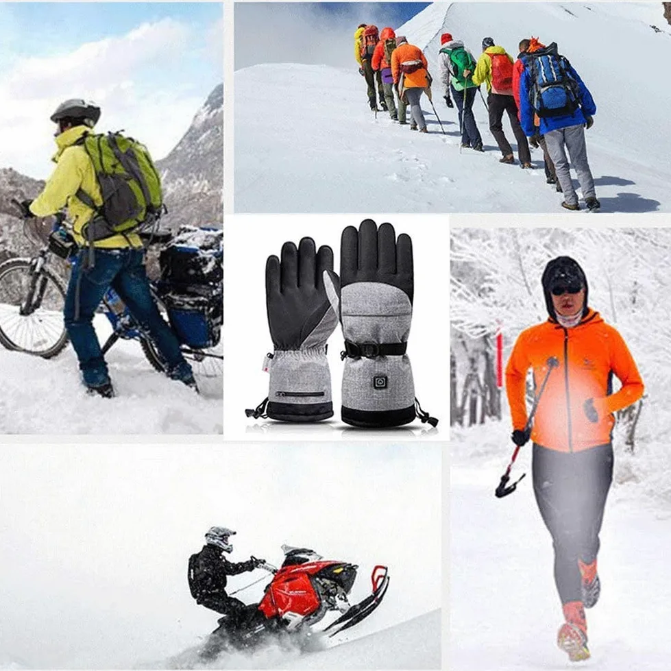 Guantes térmicos de Invierno para Unisex, Impermeables, con Pantalla táctil, Guantes cálidos con Temperatura de Calentamiento Ajustable de 3 Niveles para Todo Tipo de Actividades a