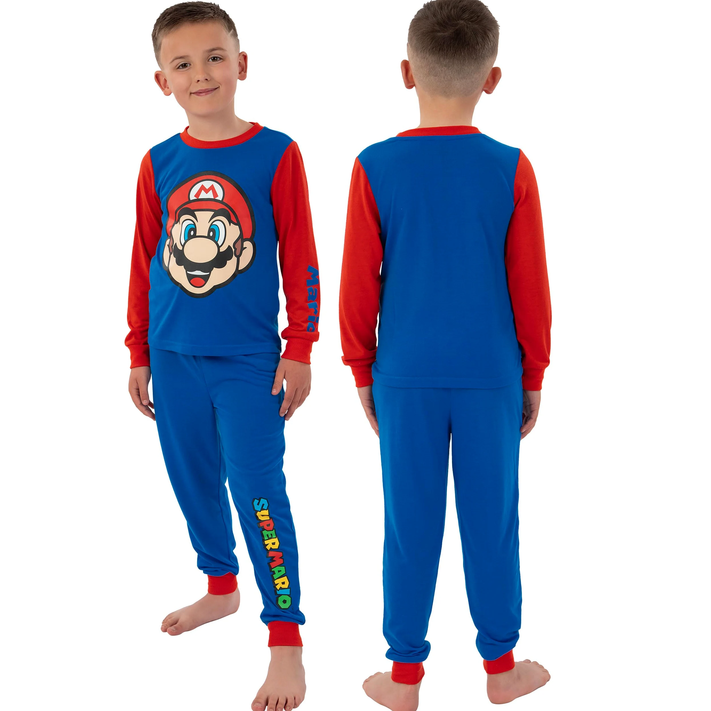 Super Mario Pijamas para Niño, Pack De 2, Pijamas Infantiles Gamers, Conjuntos Pijama De Mario para Niños