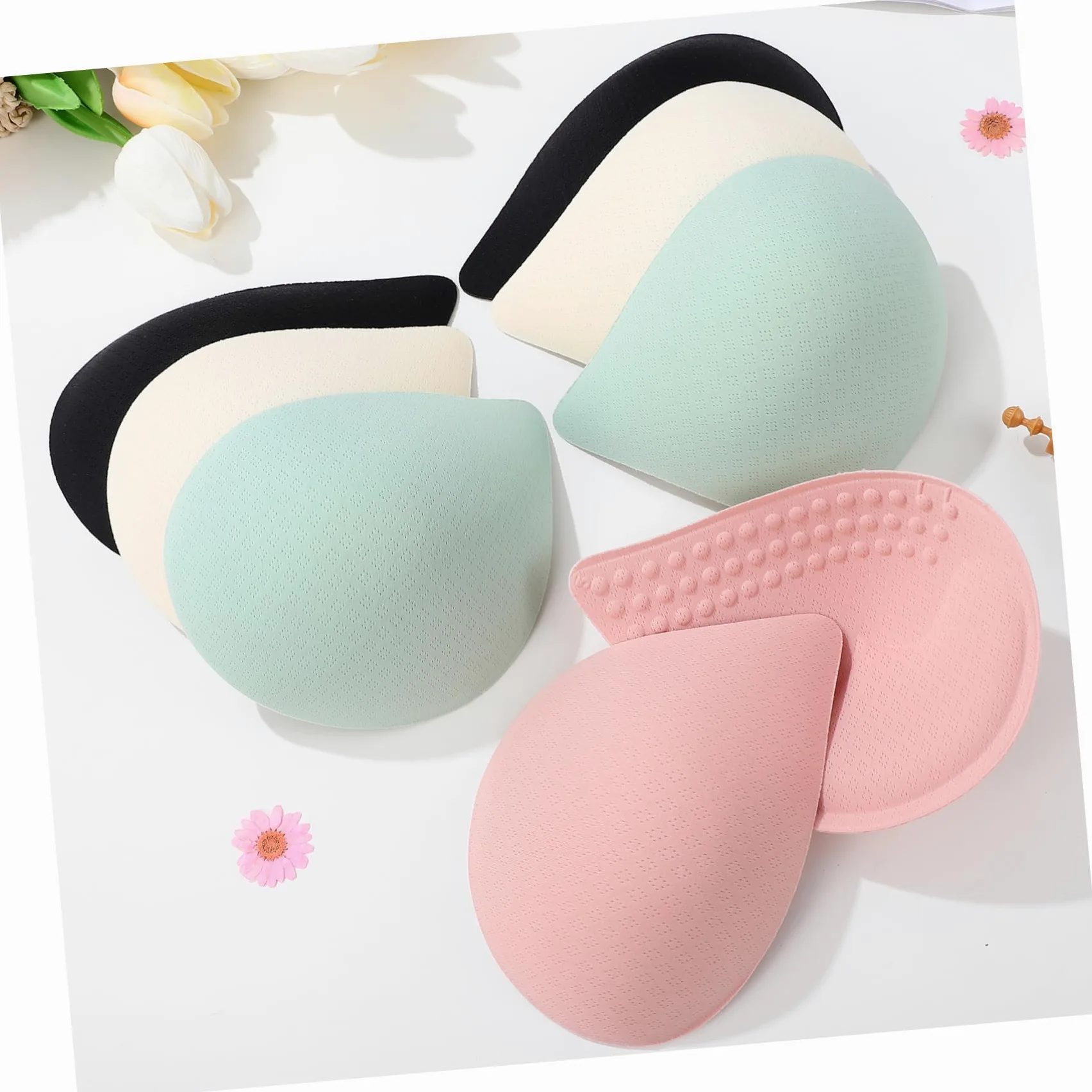Almohadilla de Sujetador Desmontable 12 Pares Xxl, Fibra Elástica Poliéster | Lavable, Orificios de Ventilación, Cómoda y Ligera, para Vestidos de Boda y Gala, Talla Europea 38 40